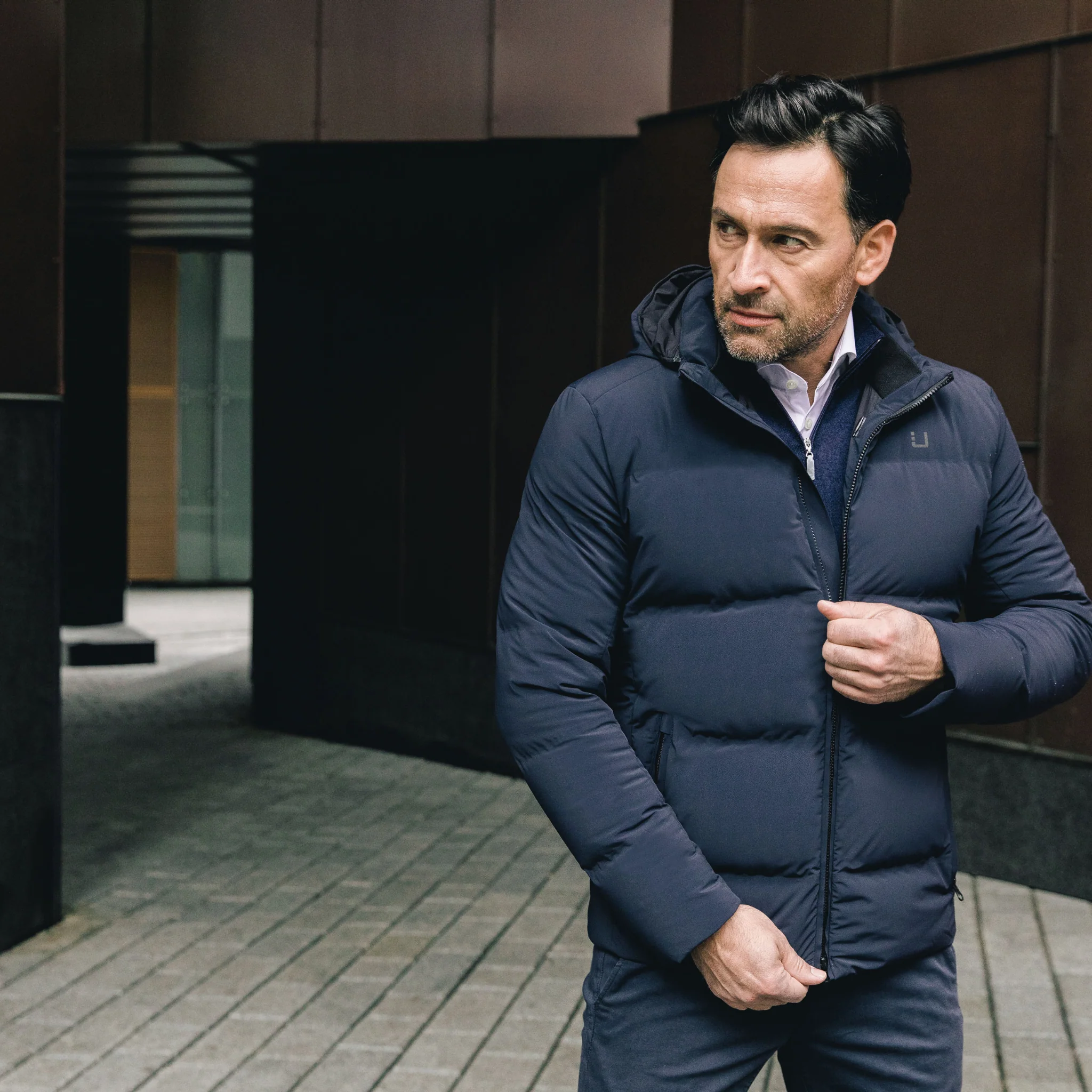 Mens UBR Navy Bolt XP Down Jacket - Image 4