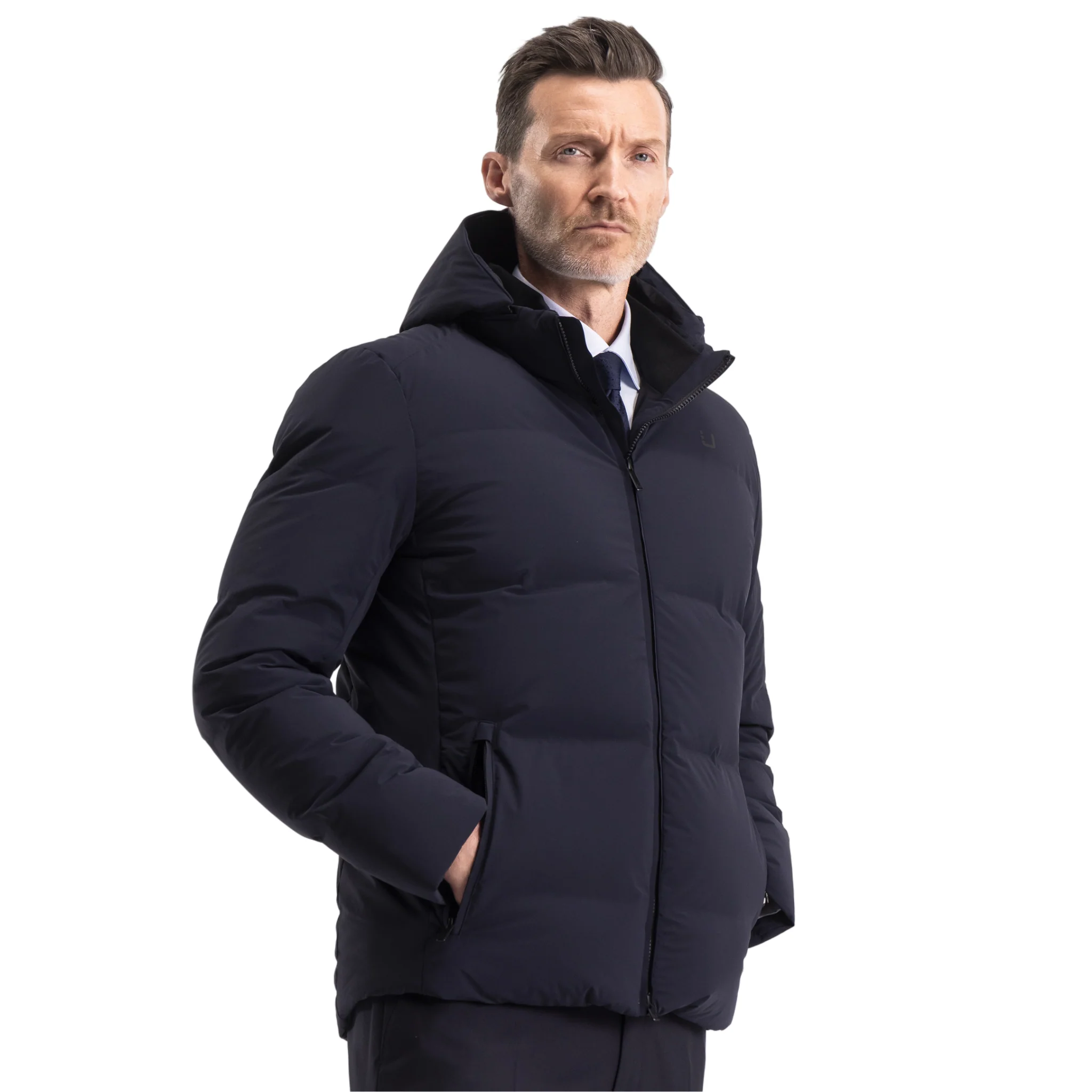 Mens UBR Navy Bolt XP Down Jacket - Image 9