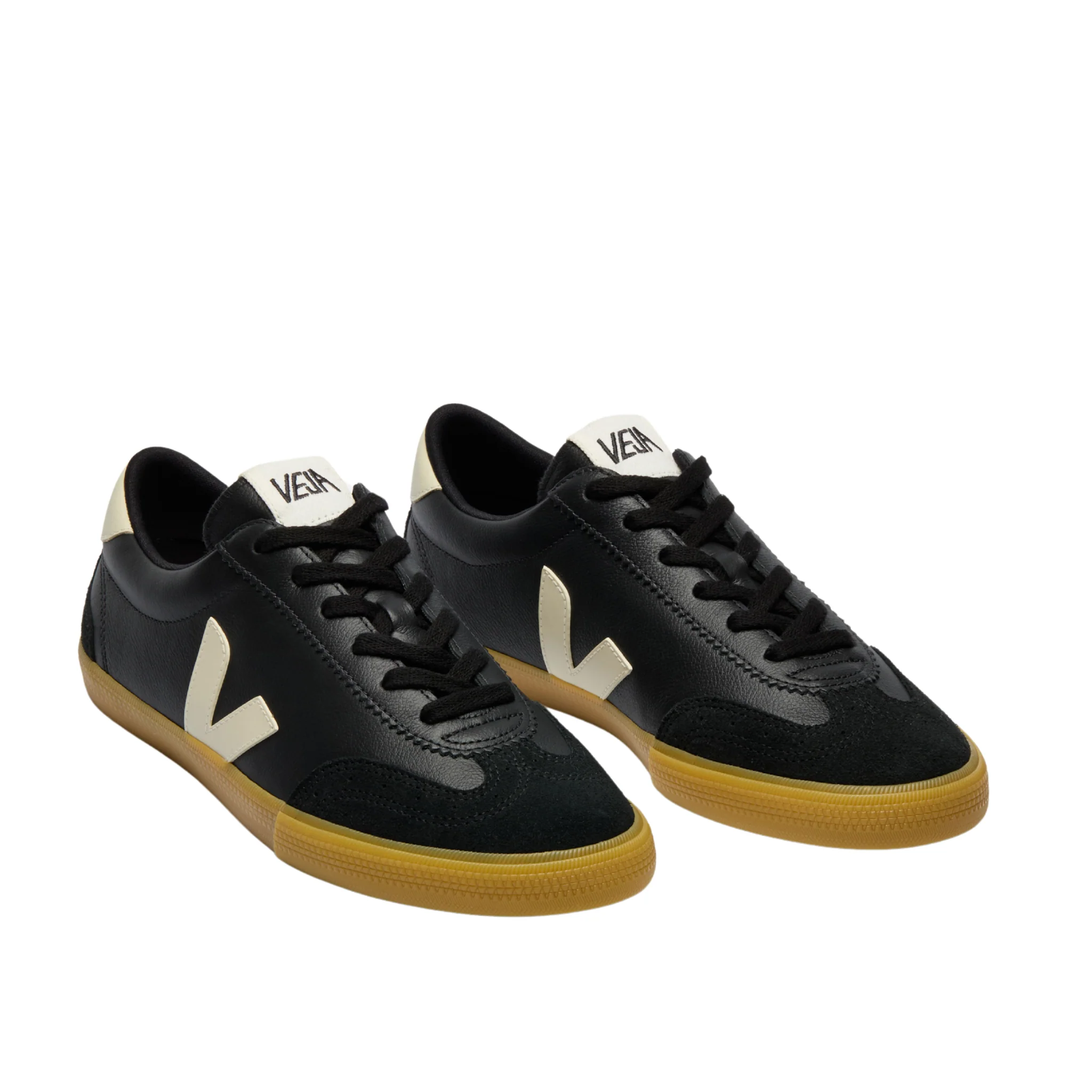 Mens VEJA Black/Pierre Volley Trainers - Image 3