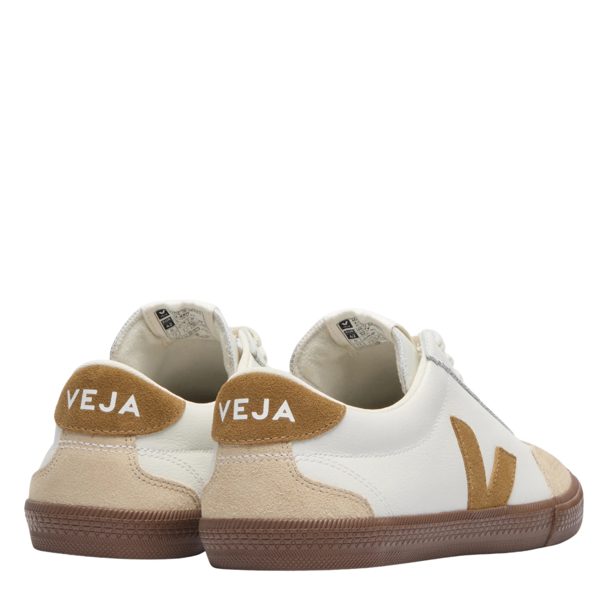 Mens VEJA White/Tent/Bark Volley O.T. Leather Trainers - Image 2