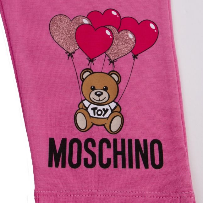 Girls Moschino Dark Pink Toy Balloon Leggings - Image 2