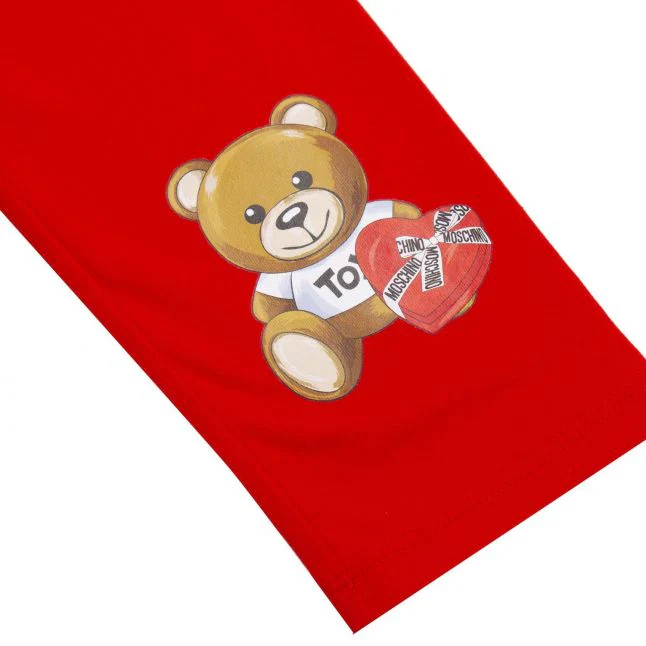 Moschino Girls Poppy Red Choc Box Toy Leggings - Image 2