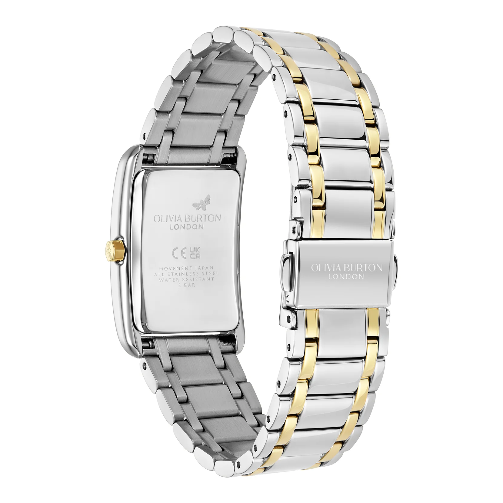 Womens Olivia Burton Silver/Gold Grove Tank Bracelet Watch - Image 4