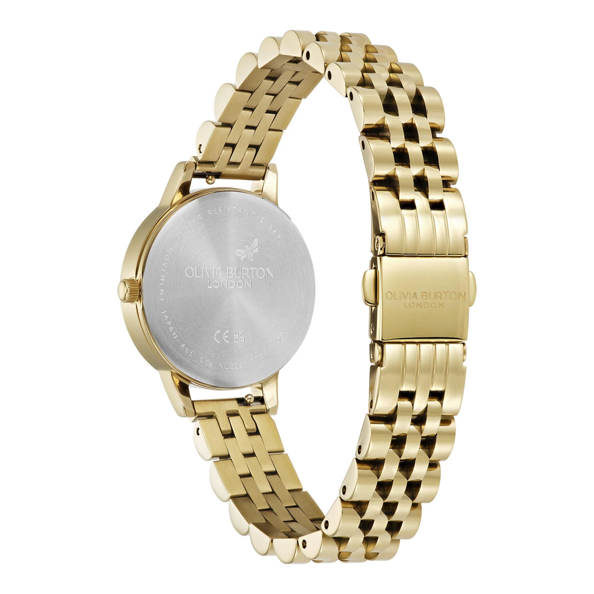 Womens Olivia Burton Gold/White Mother of Pearl Bracelet Watch - Image 4