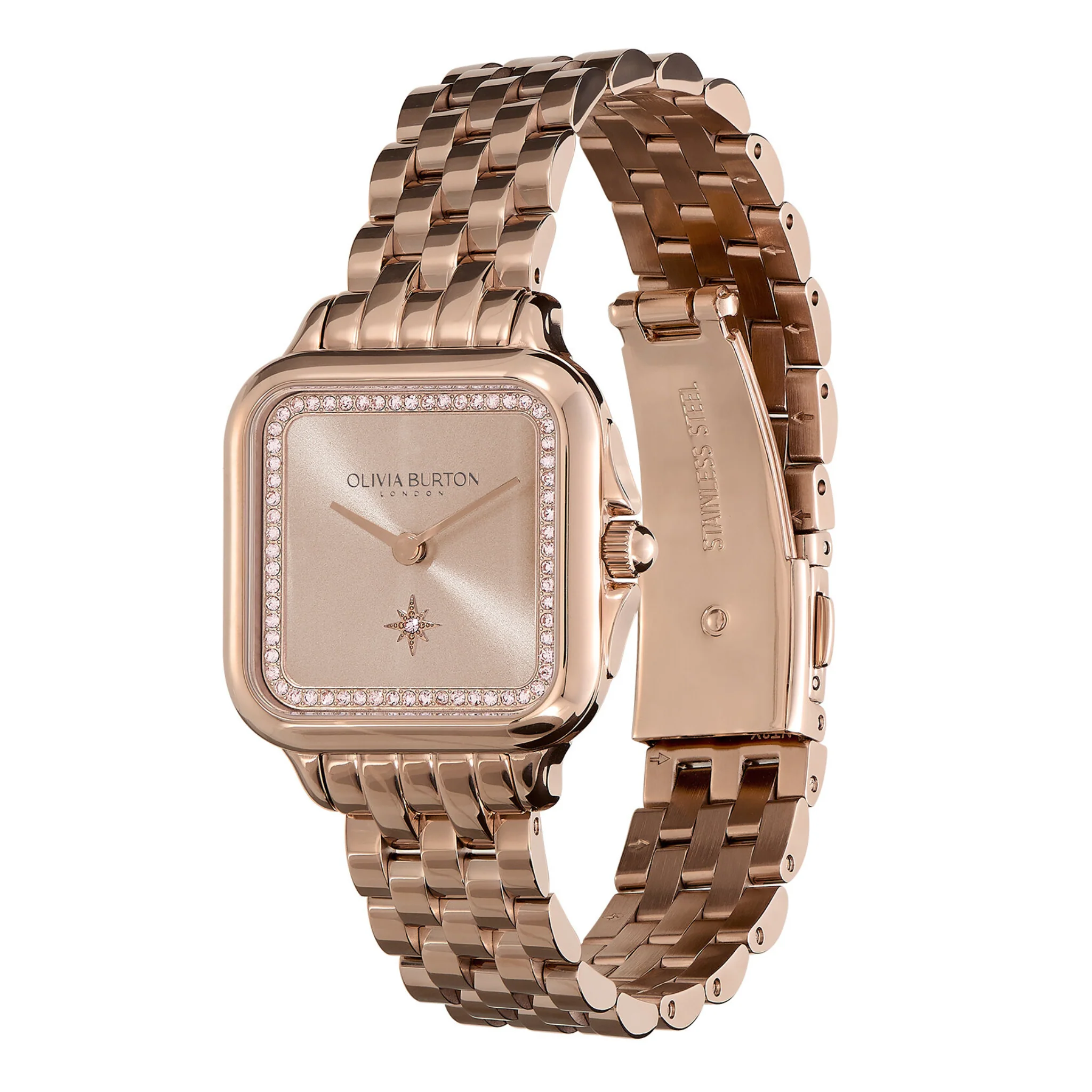 Womens Olivia Burton Pale Rose Gold Grosvenor Bracelet Watch - Image 3