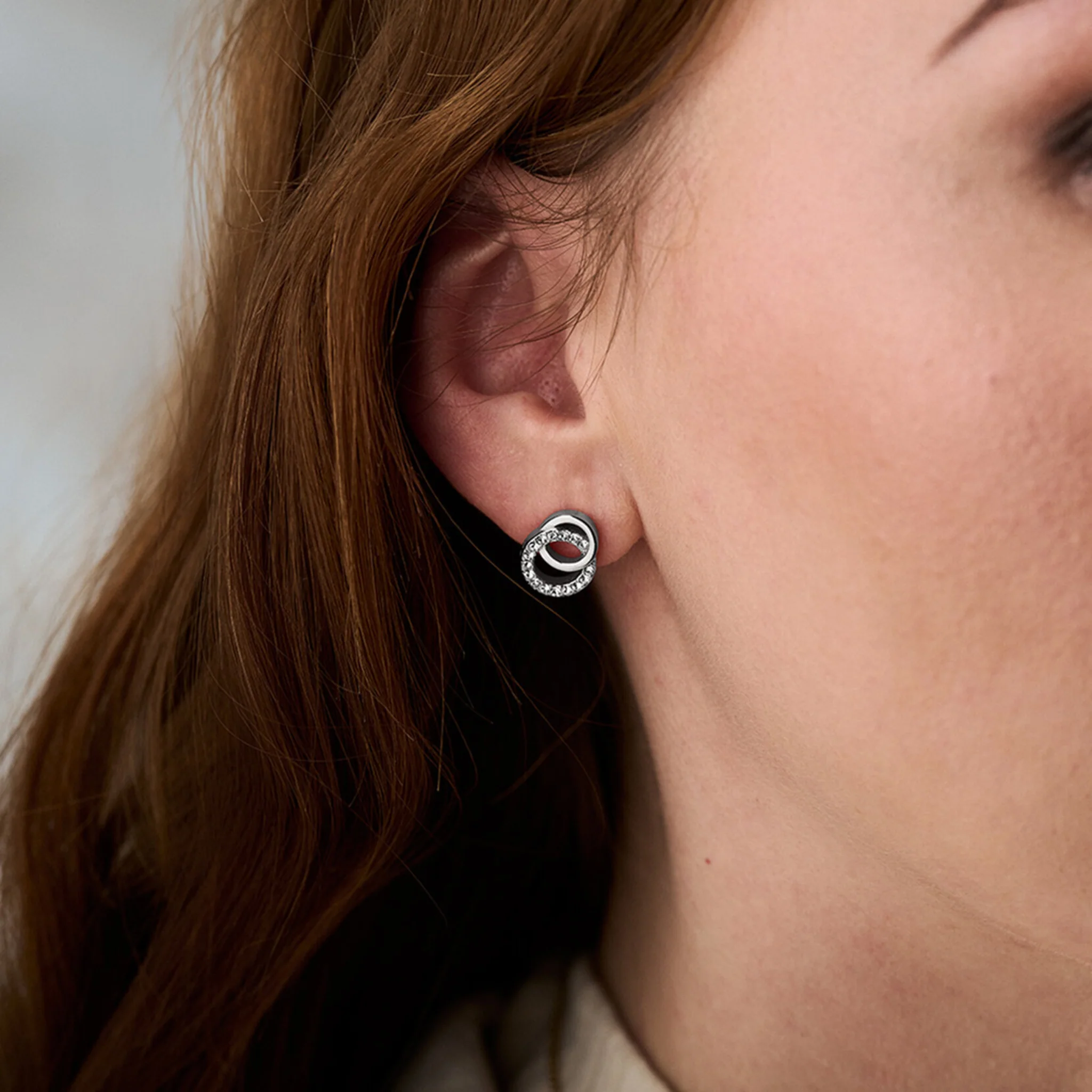 Womens Olivia Burton Silver Bejewelled Classic Earrings - Image 2