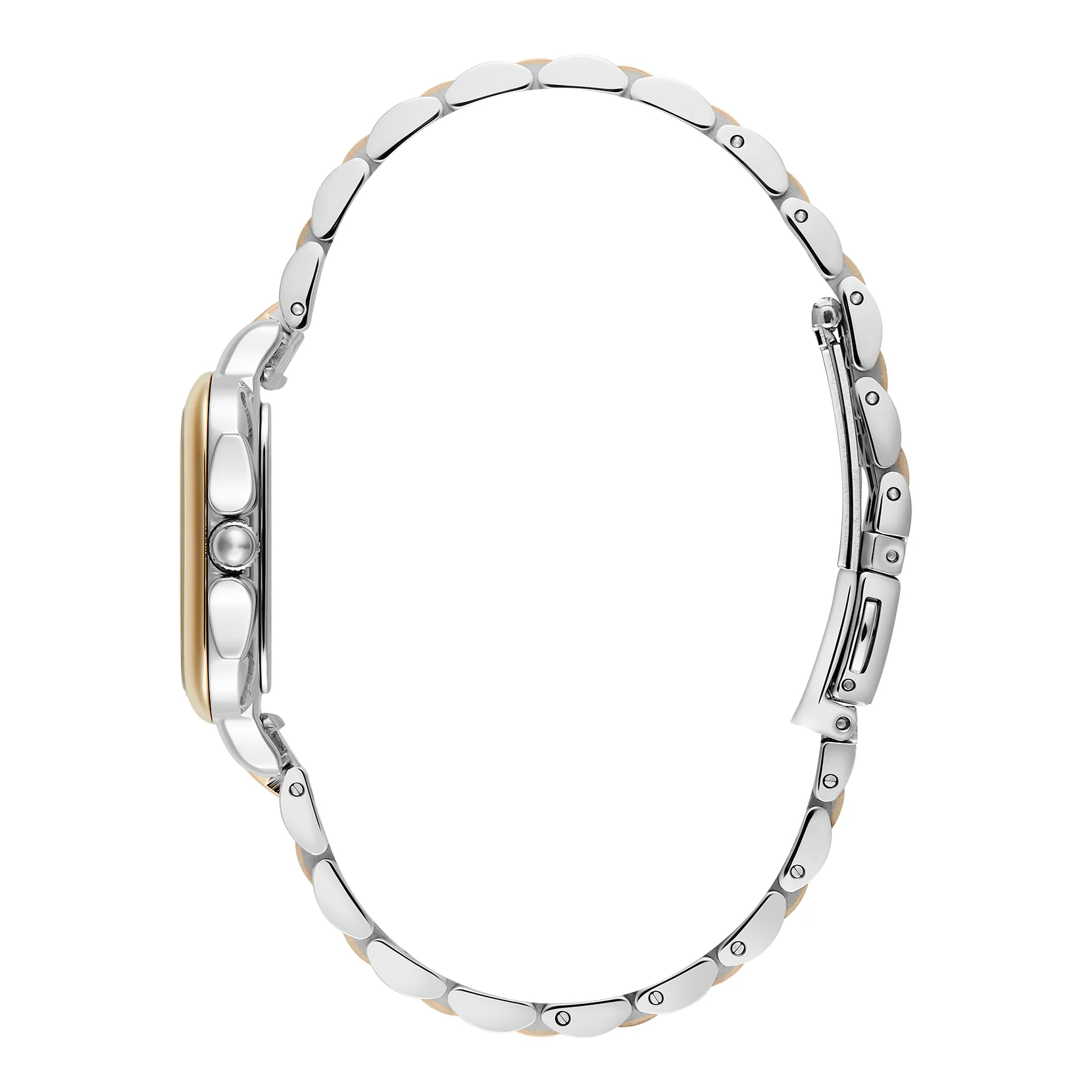 Womens Olivia Burton Silver/Gold/Black Grosvenor Bracelet Watch - Image 3