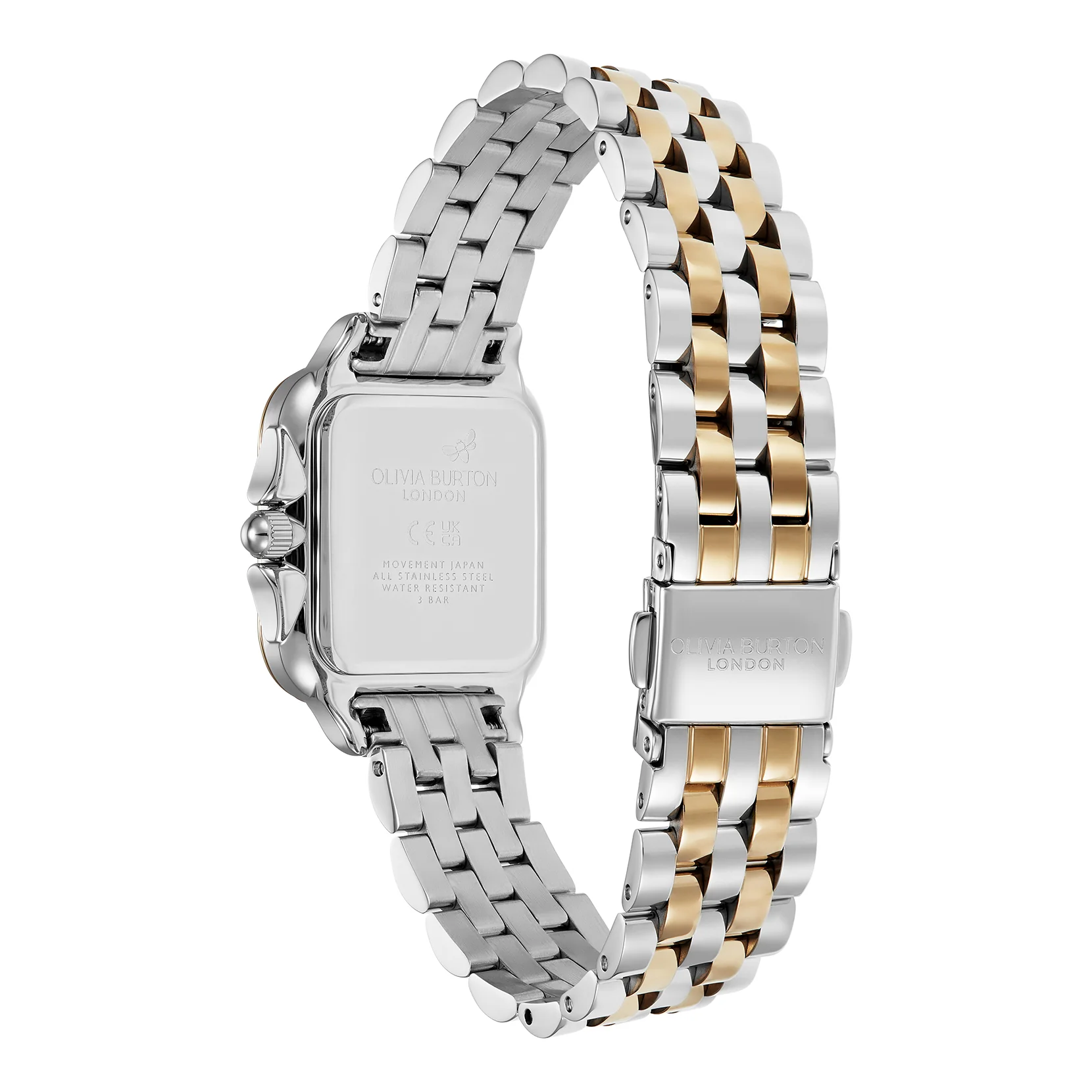 Womens Olivia Burton Silver/Gold/Black Grosvenor Bracelet Watch - Image 4