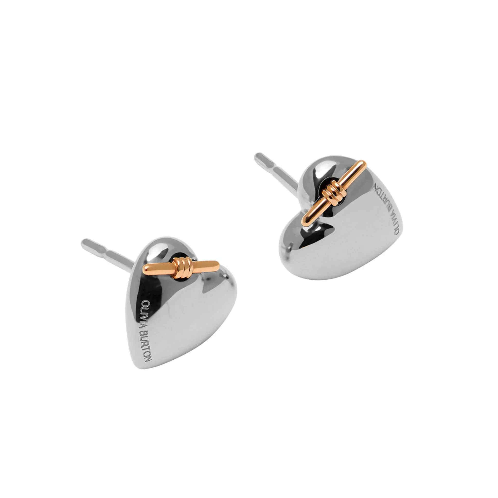 Womens Olivia Burton Silver Knot Heart Earrings - Image 3