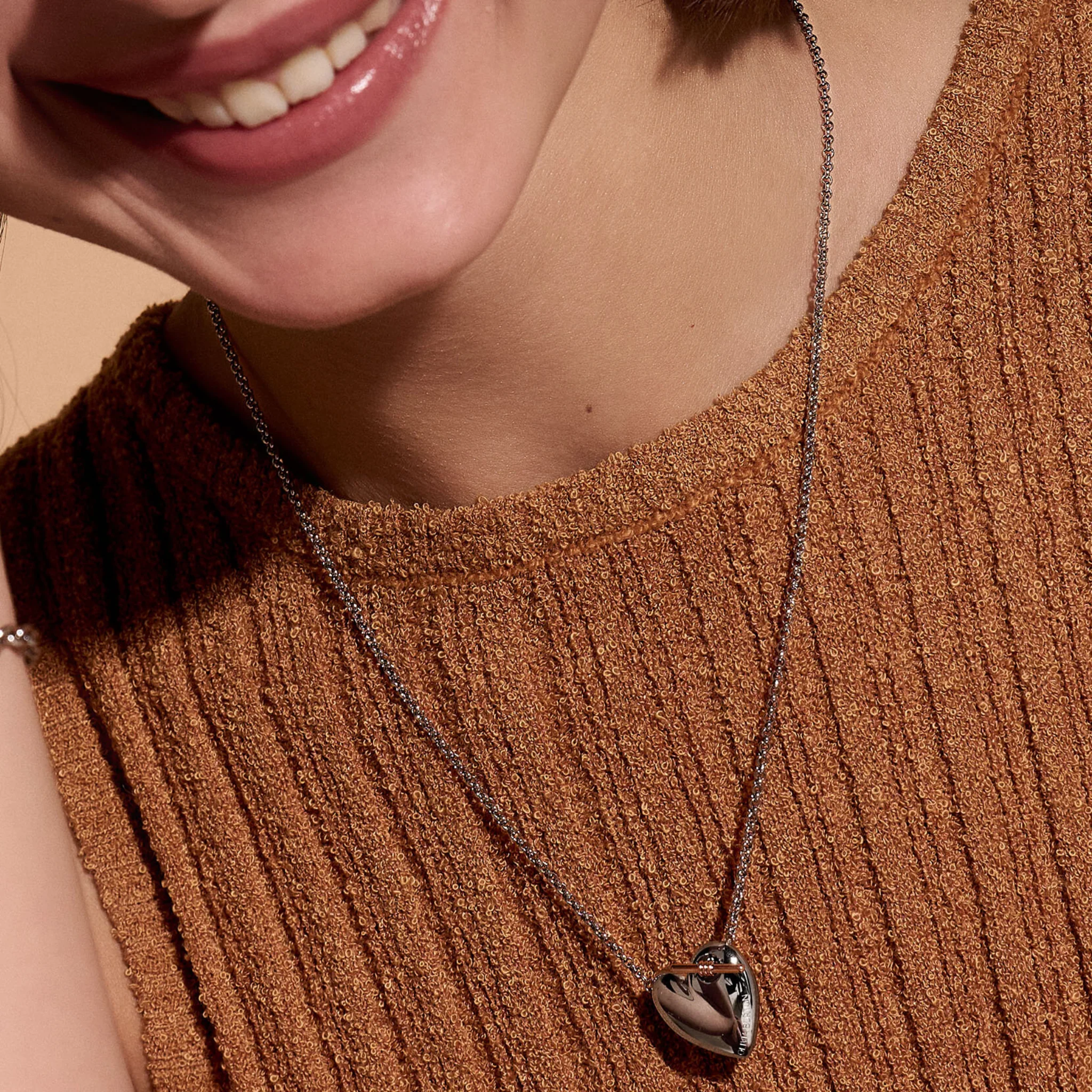 Womens Olivia Burton Silver Knot Heart Necklace - Image 2