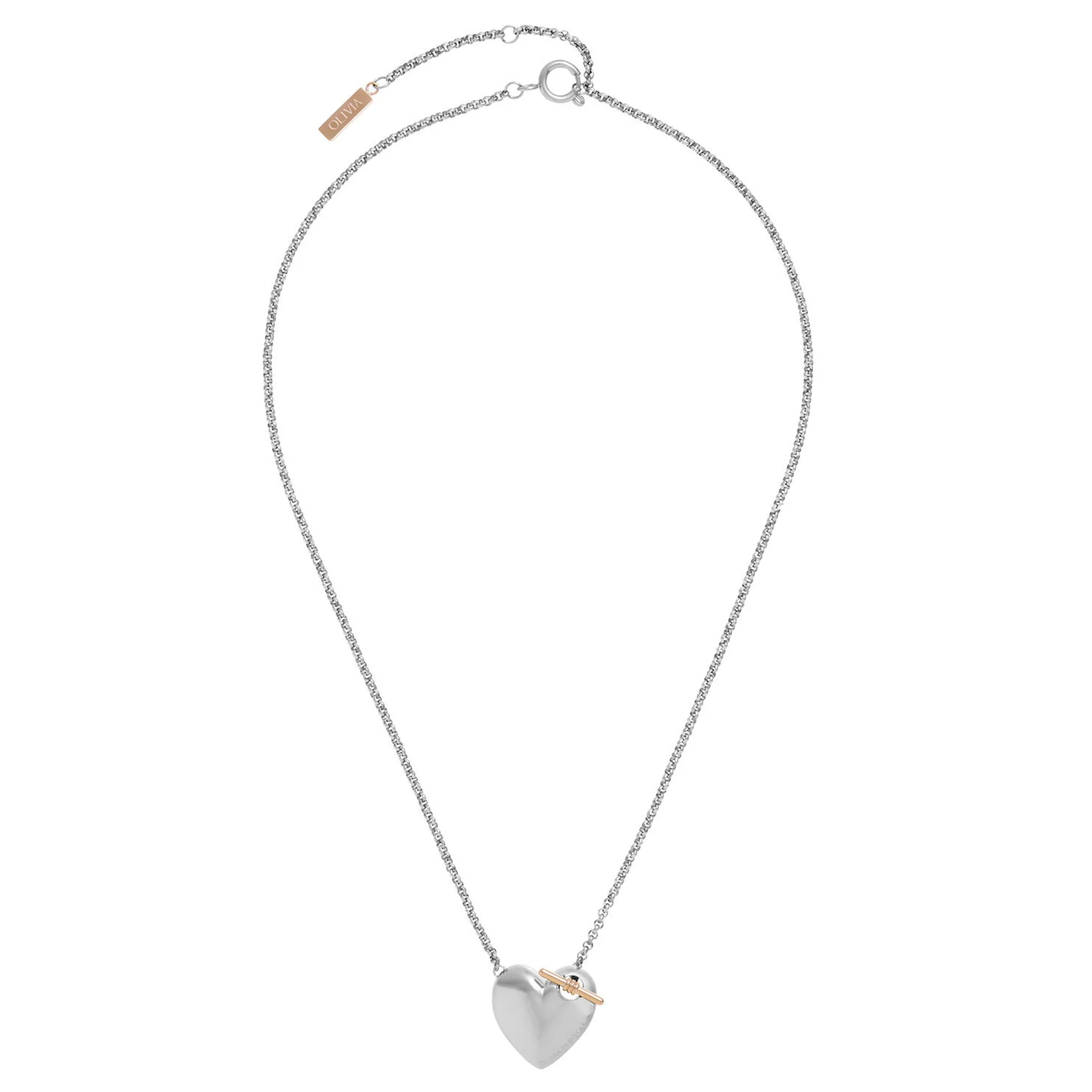 Womens Olivia Burton Silver Knot Heart Necklace - Image 3