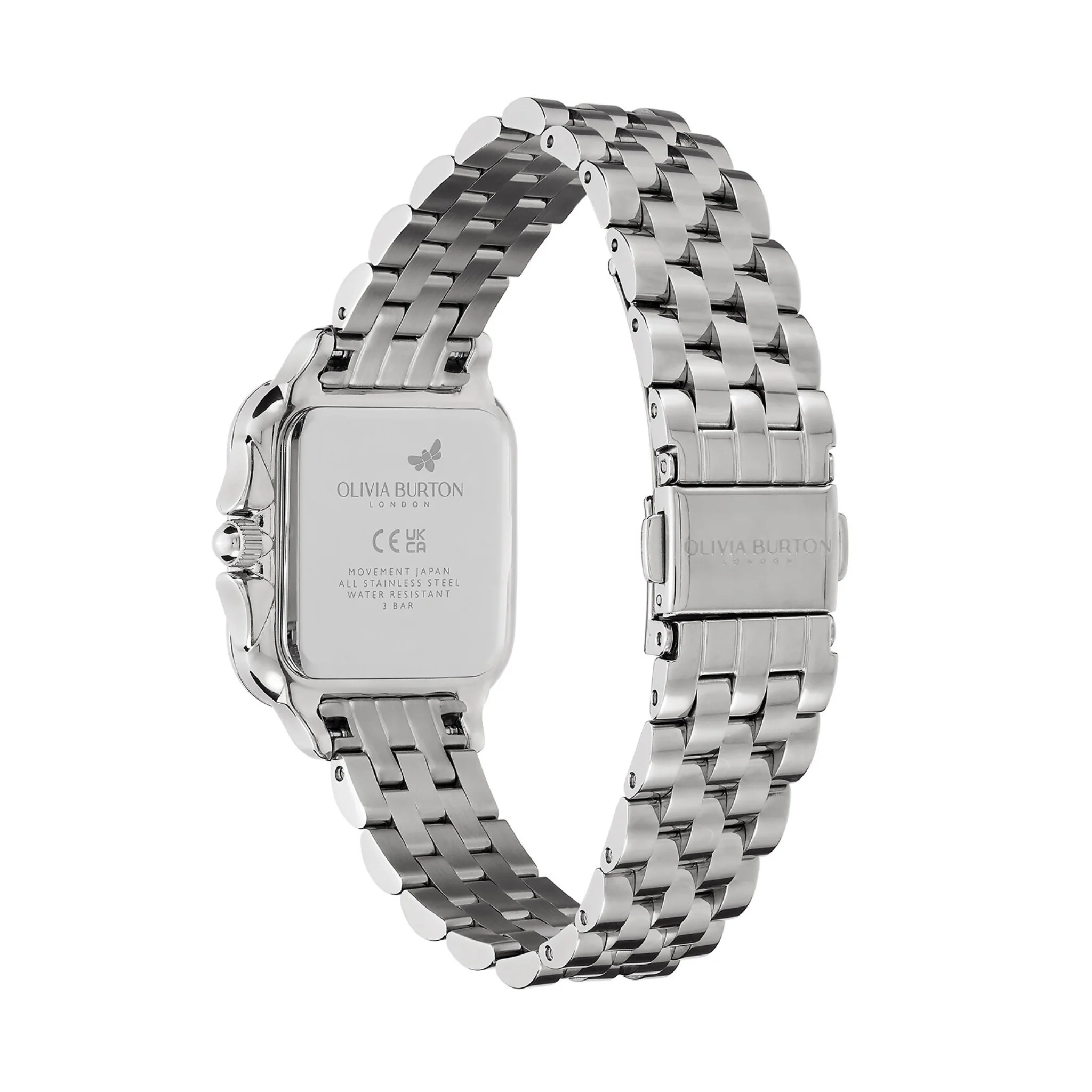 Womens Olivia Burton Silver/Blue Grosvenor Bracelet Watch - Image 4