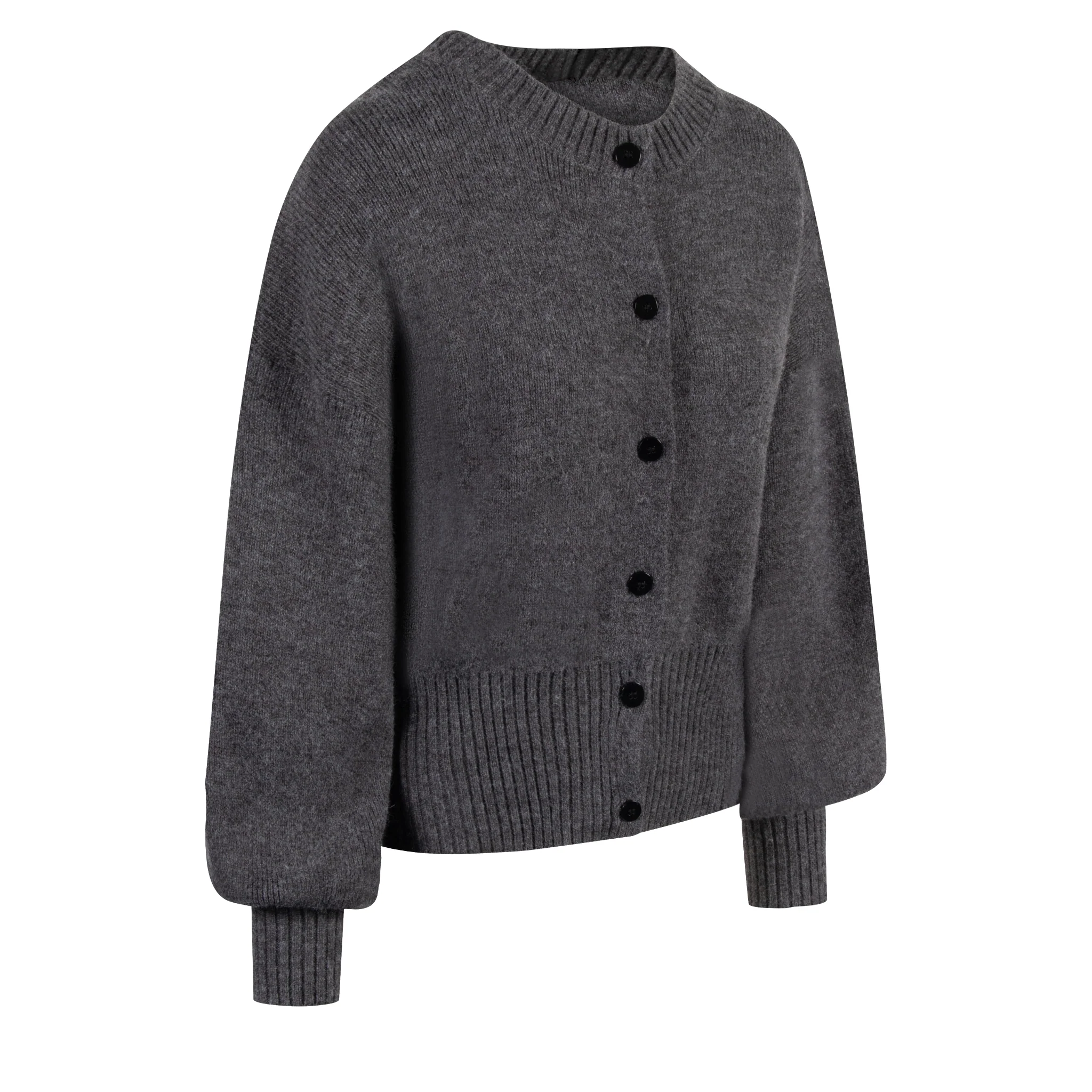 Womens Pretty Lavish Charcoal Etta Knit Co-ord Bomber Jacket - Image 4