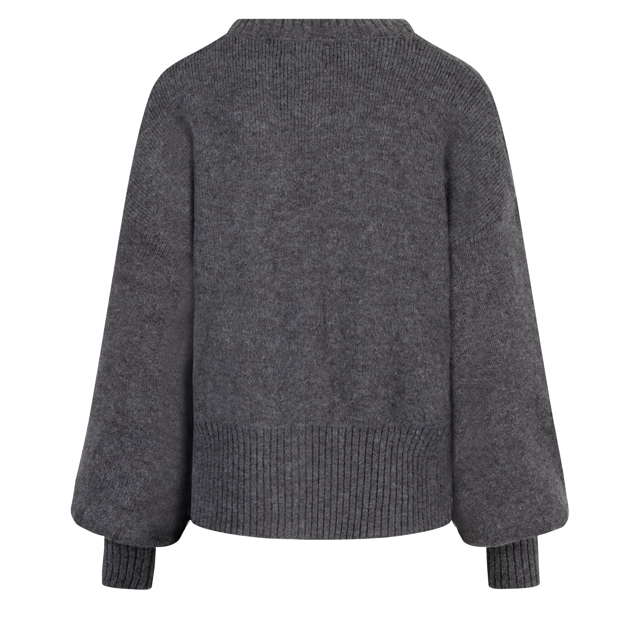 Womens Pretty Lavish Charcoal Etta Knit Co-ord Bomber Jacket - Image 5