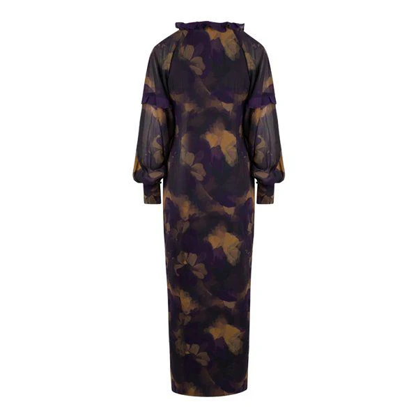 Womens Dark Floral Francesca Frill Maxi Dress - Image 3