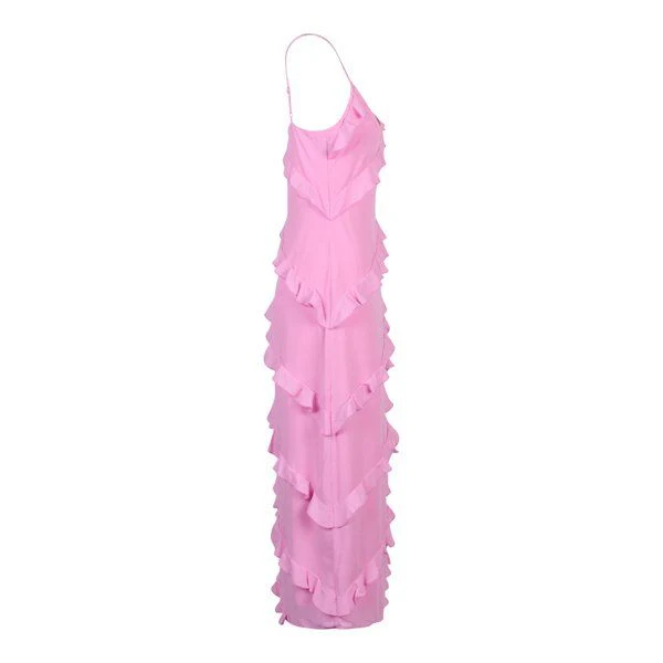 Womens Posie Pink Nadine Ruffle Midaxi Dress - Image 5