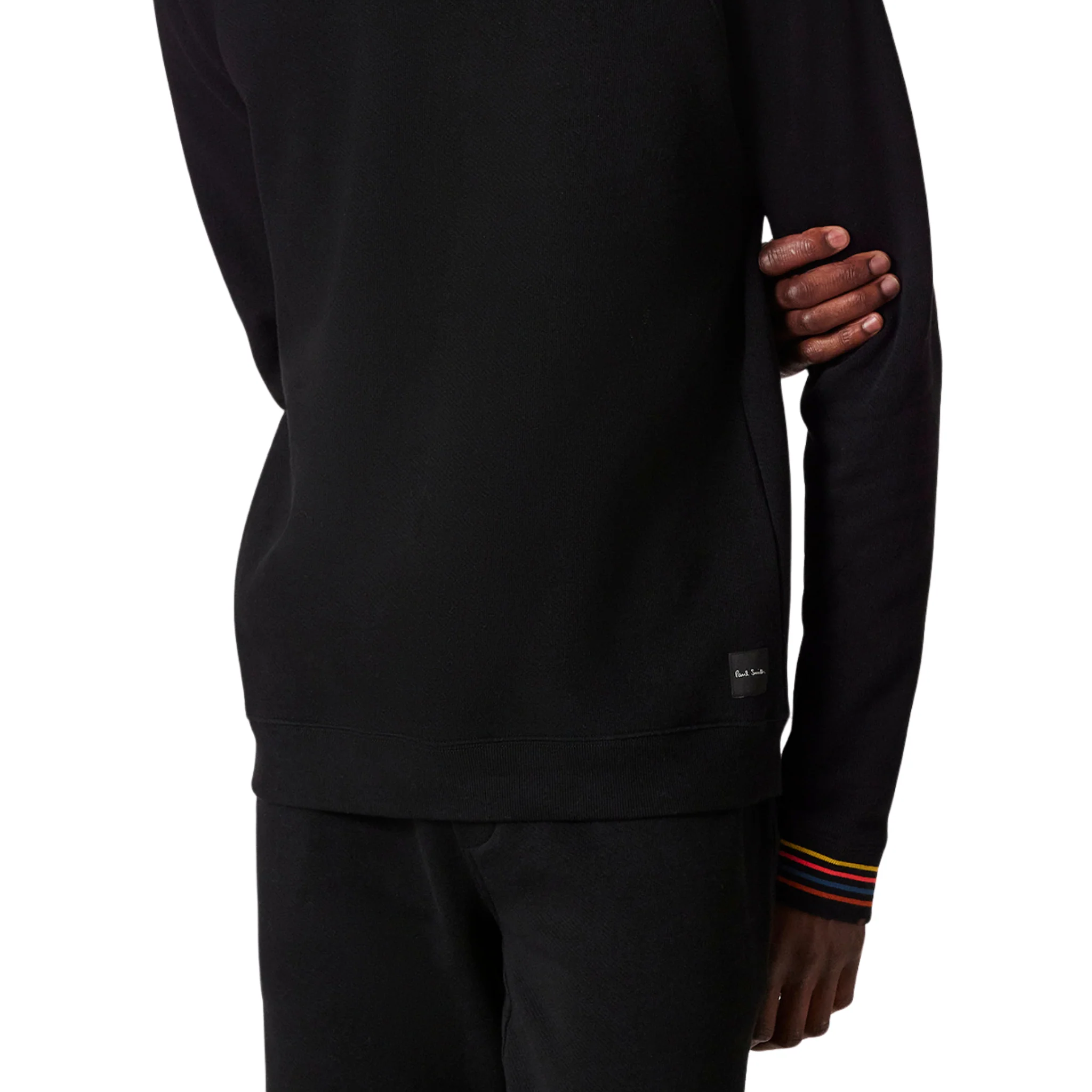 Mens Paul Smith Black Artist Rib Lounge Sweatshirt - Image 4