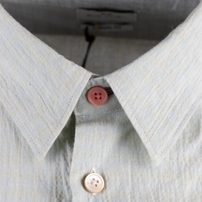 Mens Paul Smith Green Textured Casual Fit S/s Shirt - Image 2