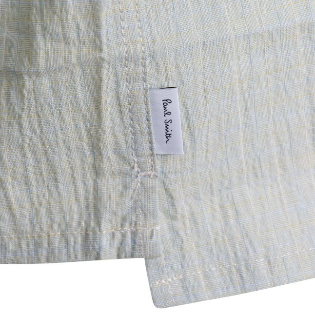 Mens Paul Smith Green Textured Casual Fit S/s Shirt - Image 3