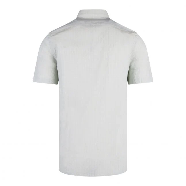 Mens Paul Smith Green Textured Casual Fit S/s Shirt - Image 4