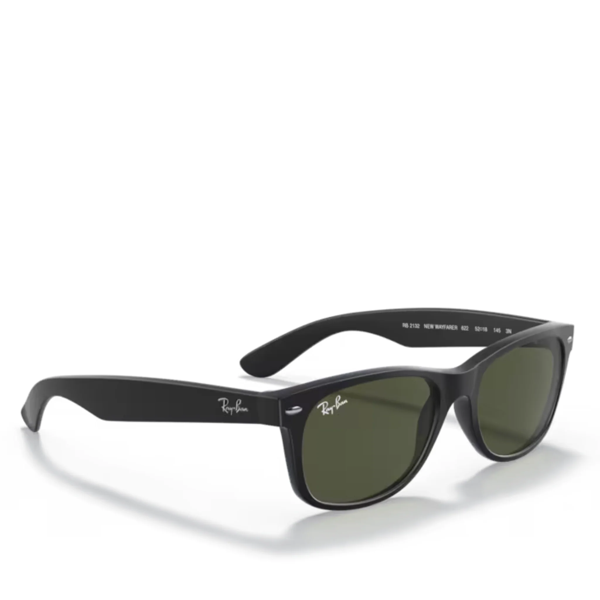 Unisex 622 Black Rubber RB2132 New Wayfarer Sunglasses - Image 3