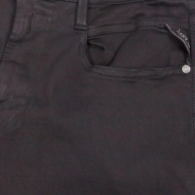Mens Replay Black Anbass Hyperflex Eco Slim Fit Jeans - Image 2