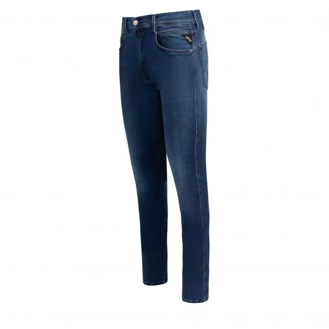 Mens Replay Dark Blue Anbass Hyperflex Eco Slim Fit Jeans - Image 2