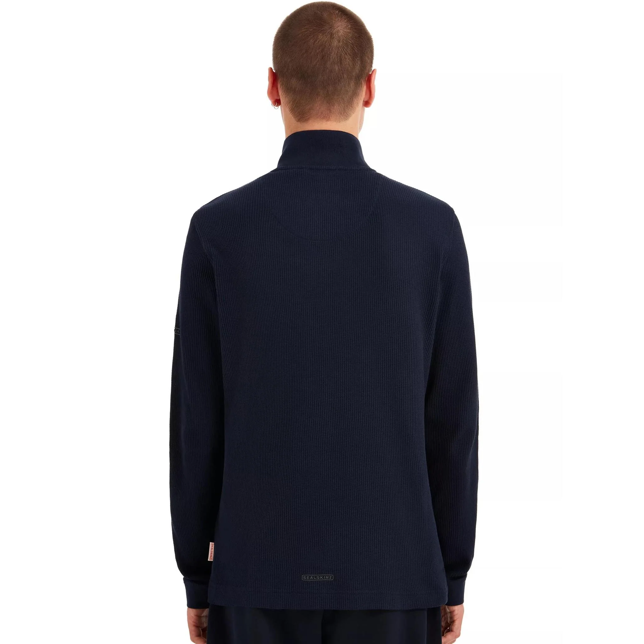 Mens Sealskinz Navy Waffle Forncett 1/4 Zip Sweat - Image 5