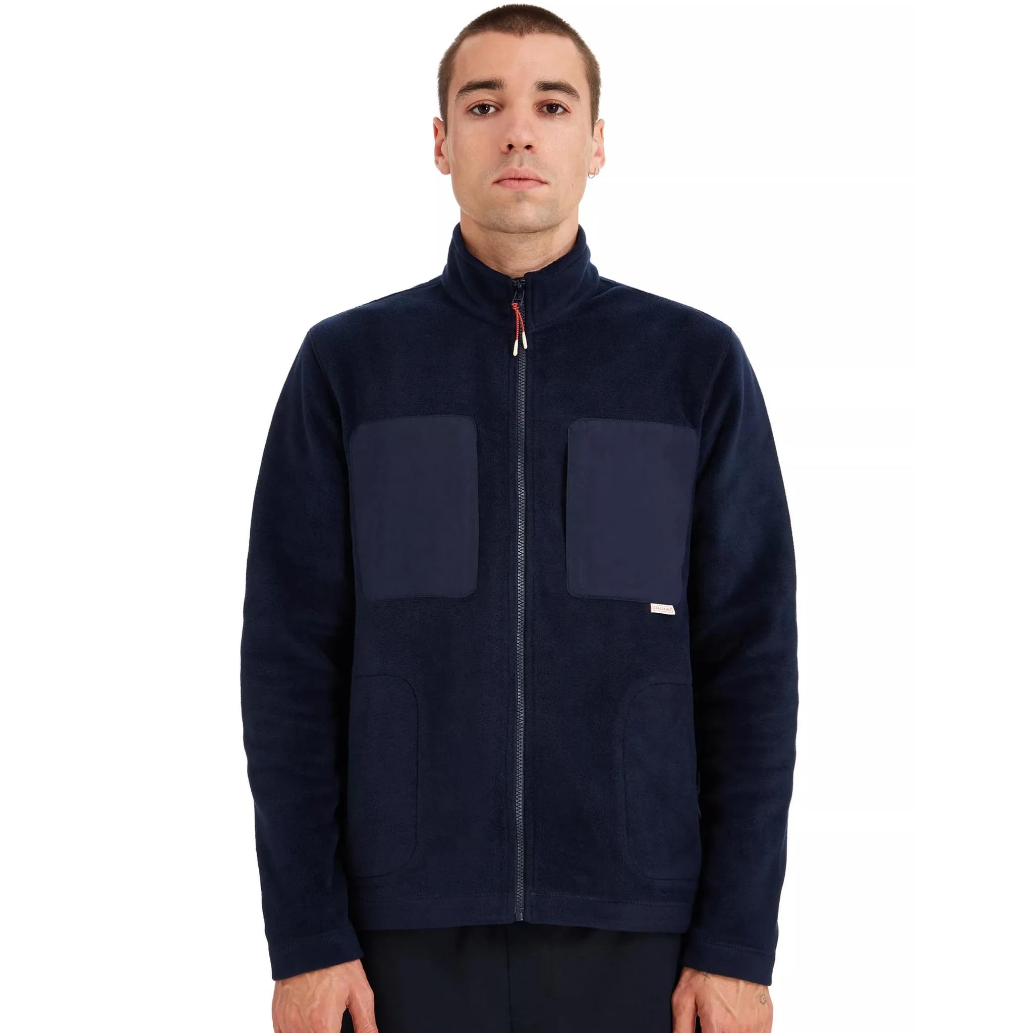 Mens Sealskinz Navy Geldeston Zip Fleece Jacket - Image 2