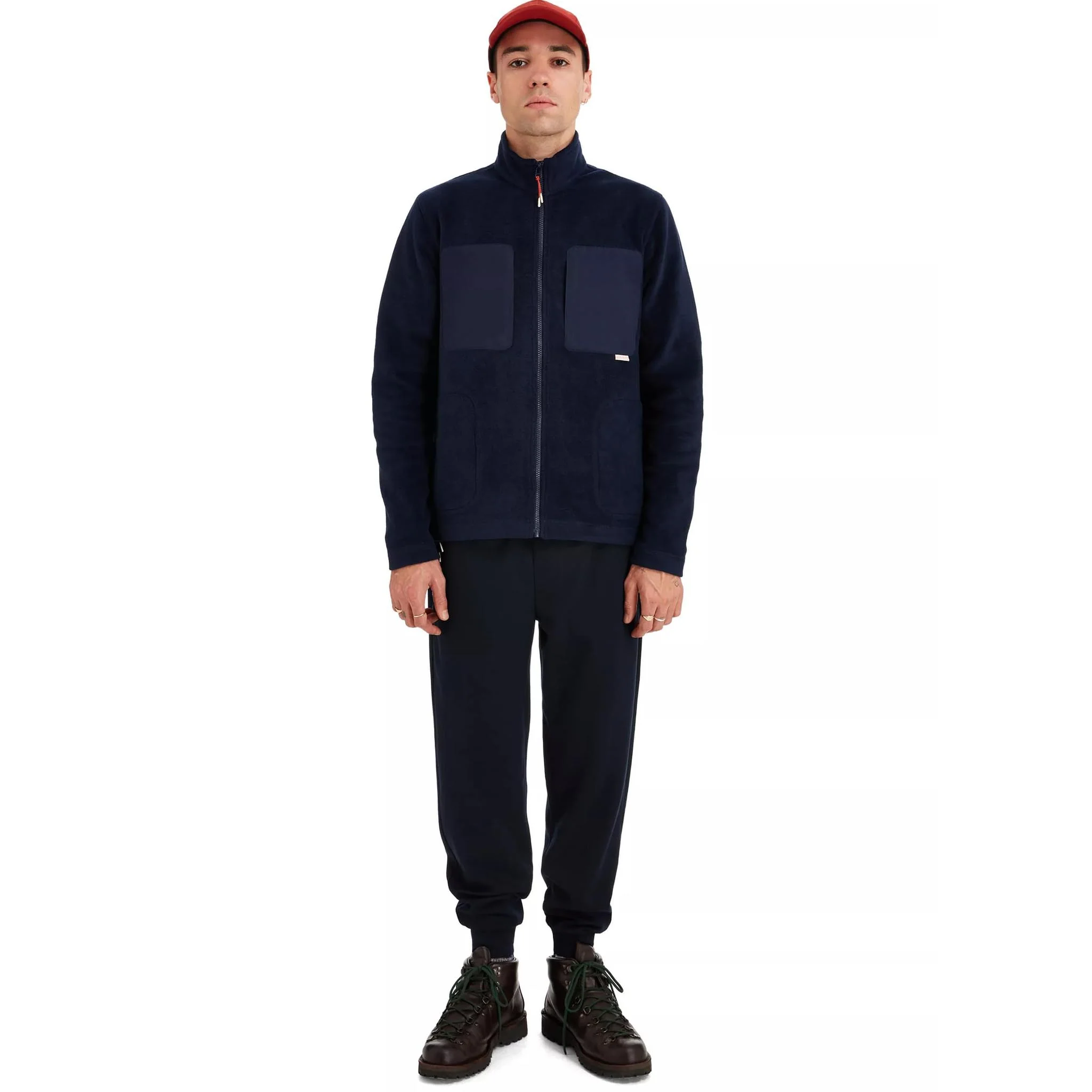 Mens Sealskinz Navy Geldeston Zip Fleece Jacket - Image 5