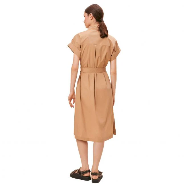 Womens Camel Clodie Shirt Midi Dress - Image 4