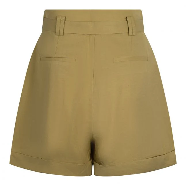 Womens Olive Bianca Tie Waist Shorts - Image 2