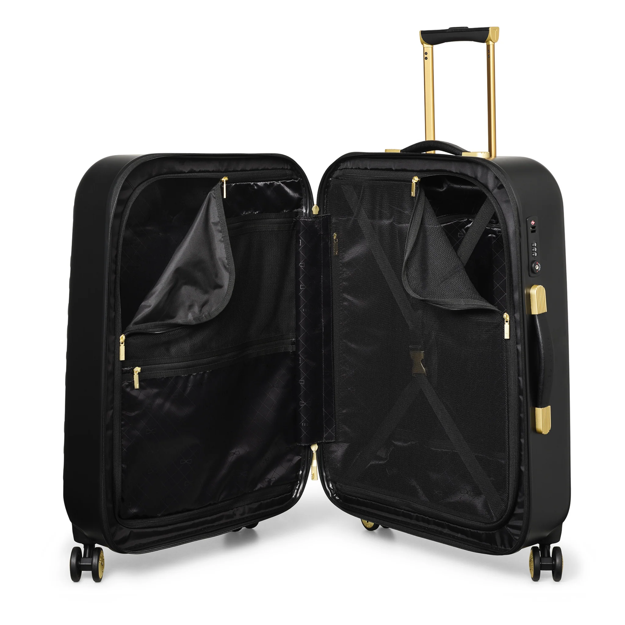 Ted Baker Black Belle Medium 4 Wheel Trolley Suitcase - Image 3