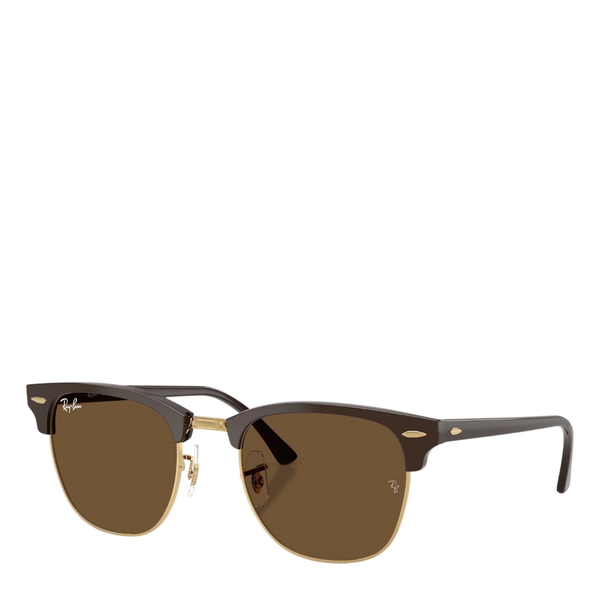 Unisex Ray-Ban 687853 Brown on Gold RB3016 Clubmaster Sunglasses - Image 2