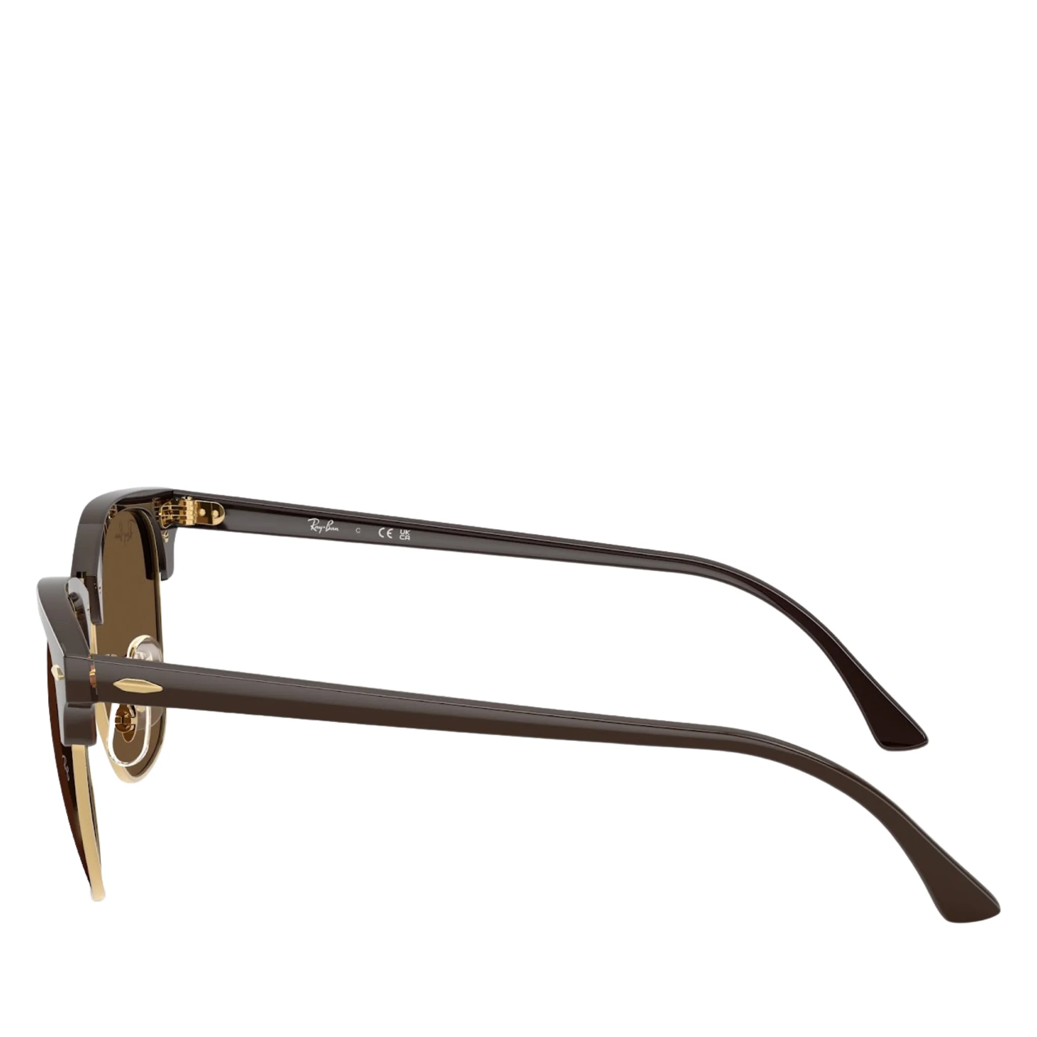 Unisex Ray-Ban 687853 Brown on Gold RB3016 Clubmaster Sunglasses - Image 5