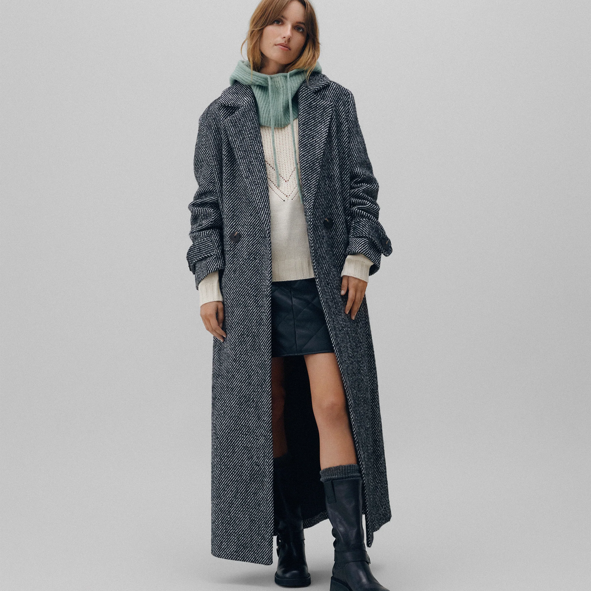 Womens Vila Black Beauty Visaia Tailored Long Coat - Image 2