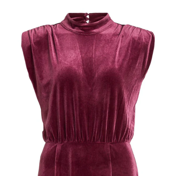 Womens Winter Bloom Viemily High Neck Velvet Dress - Image 2