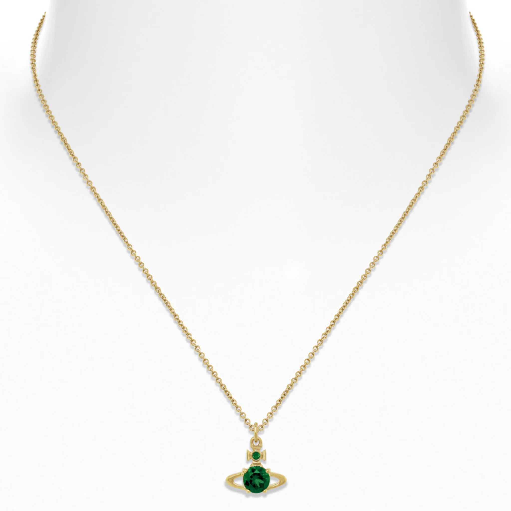 Vivienne Westwood Gold/Emerald CZ Reina Pendant Necklace - Image 2