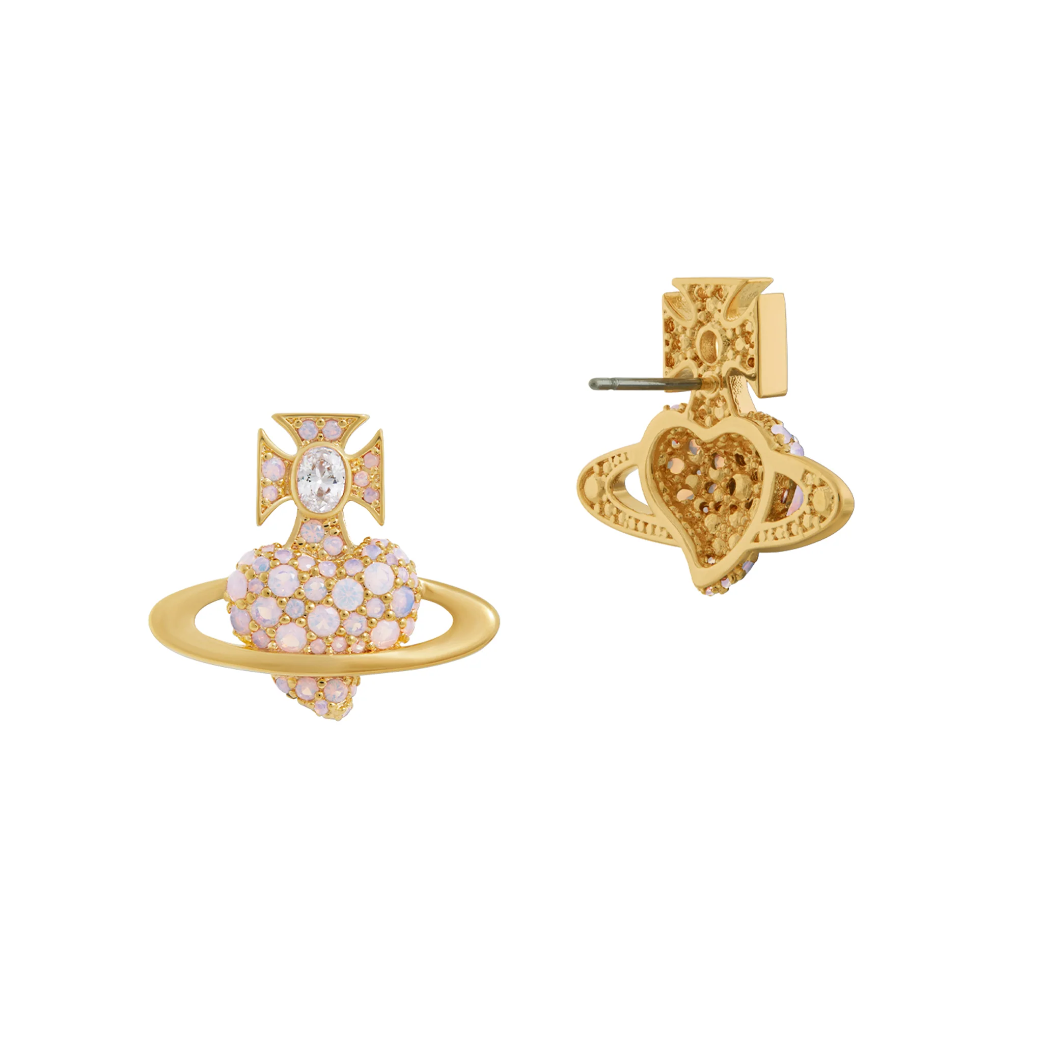 Vivienne Westwood Gold/Milky Pink Agnatha Earrings - Image 2