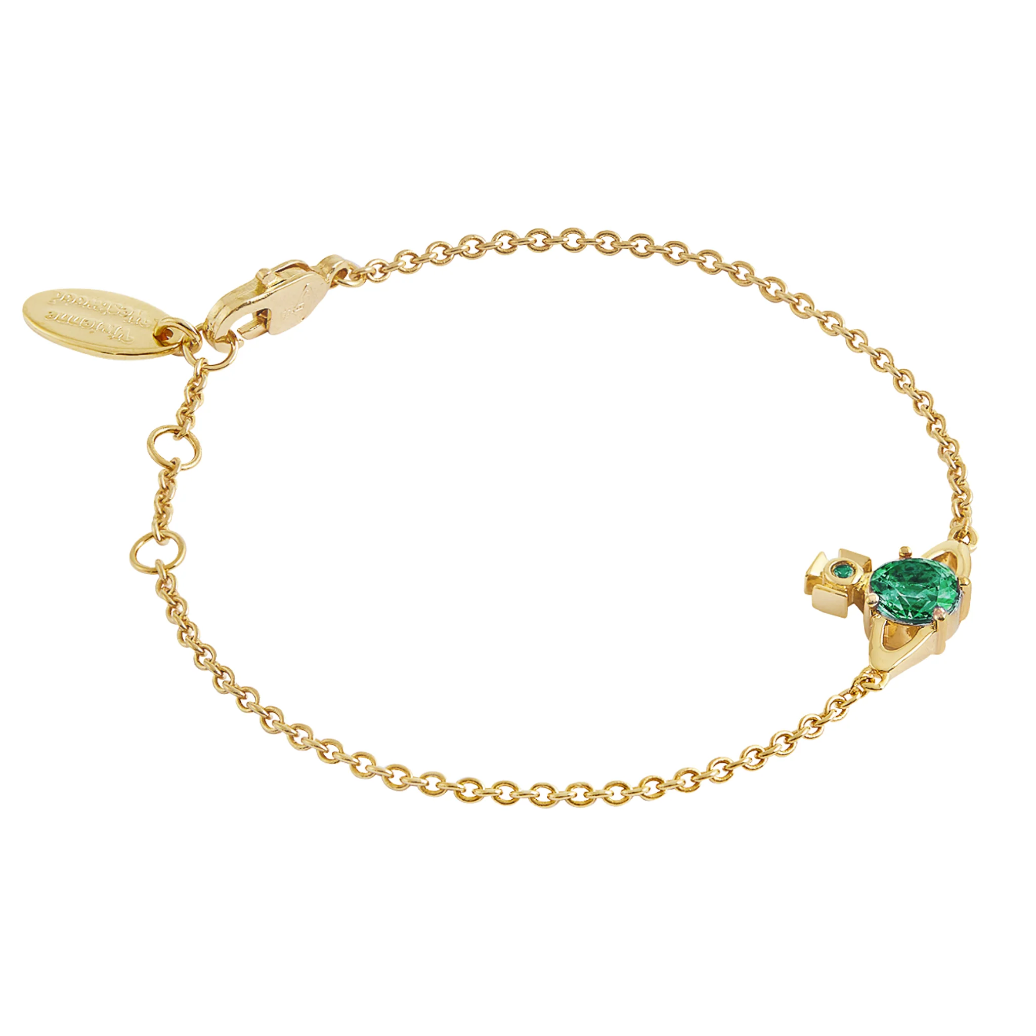 Vivienne Westwood Gold/Turquoise CZ Reina Small Bracelet - Image 2