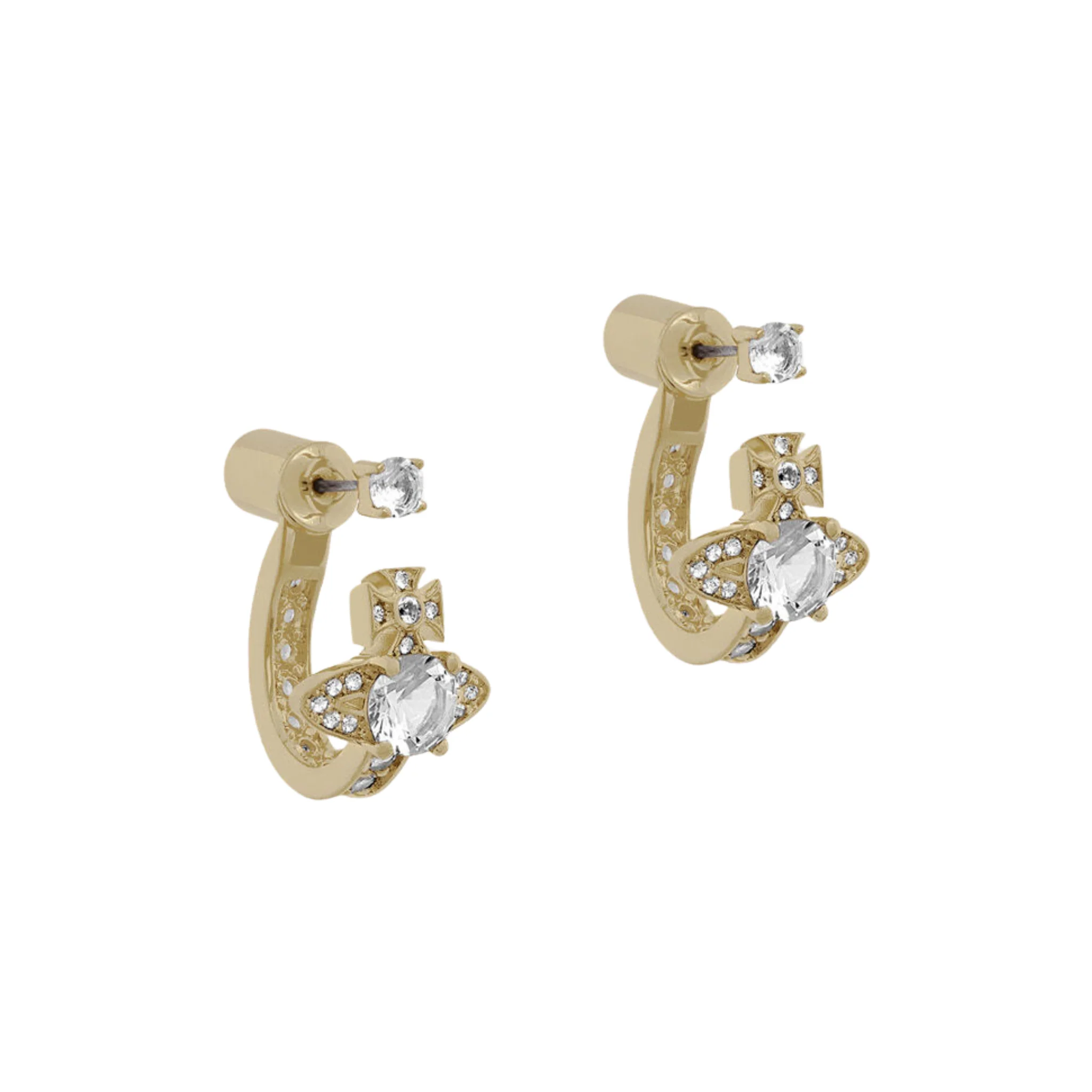 Vivienne Westwood Gold/White CZ Maitena Earrings - Image 2