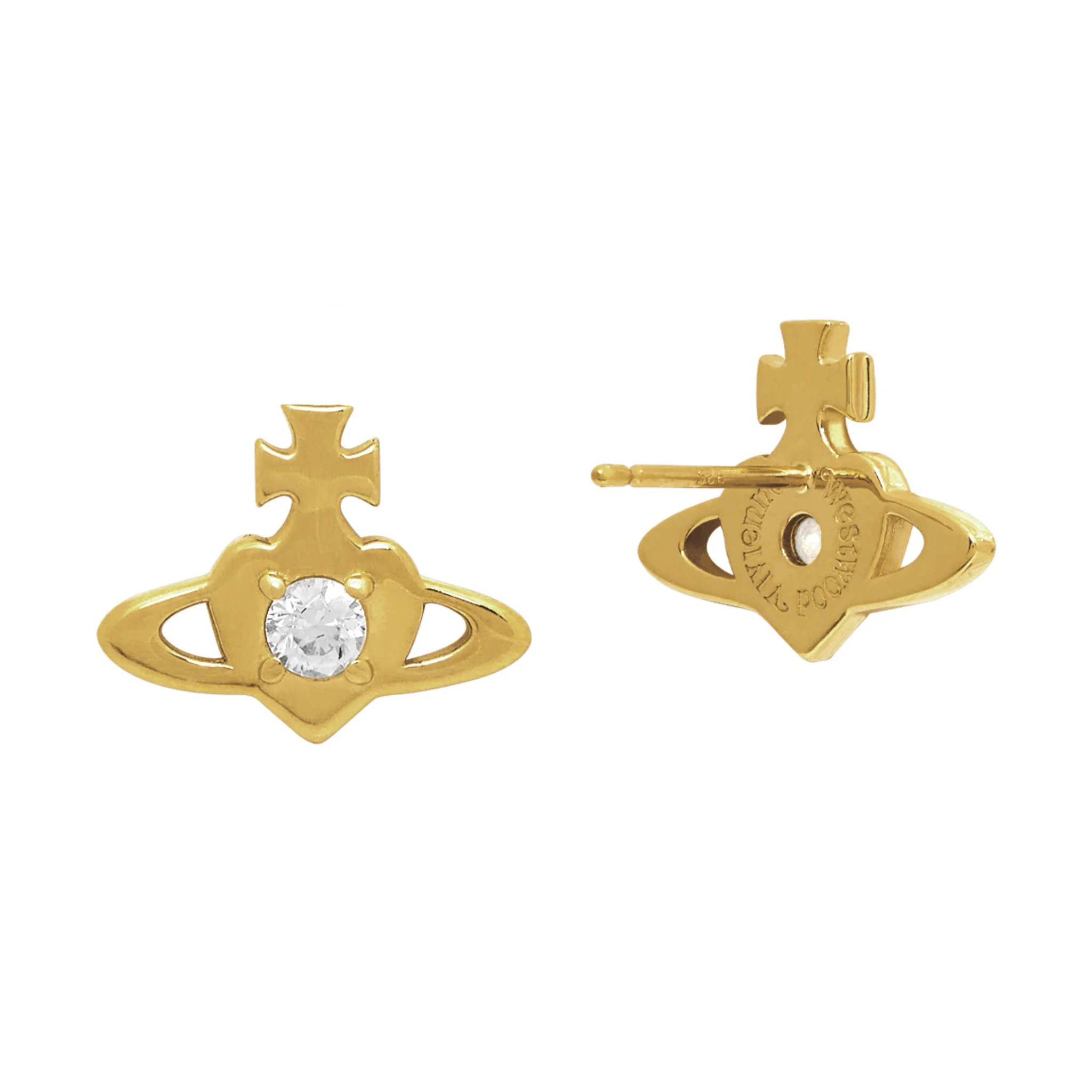 Vivienne Westwood Gold/White CZ Noella Earrings - Image 2