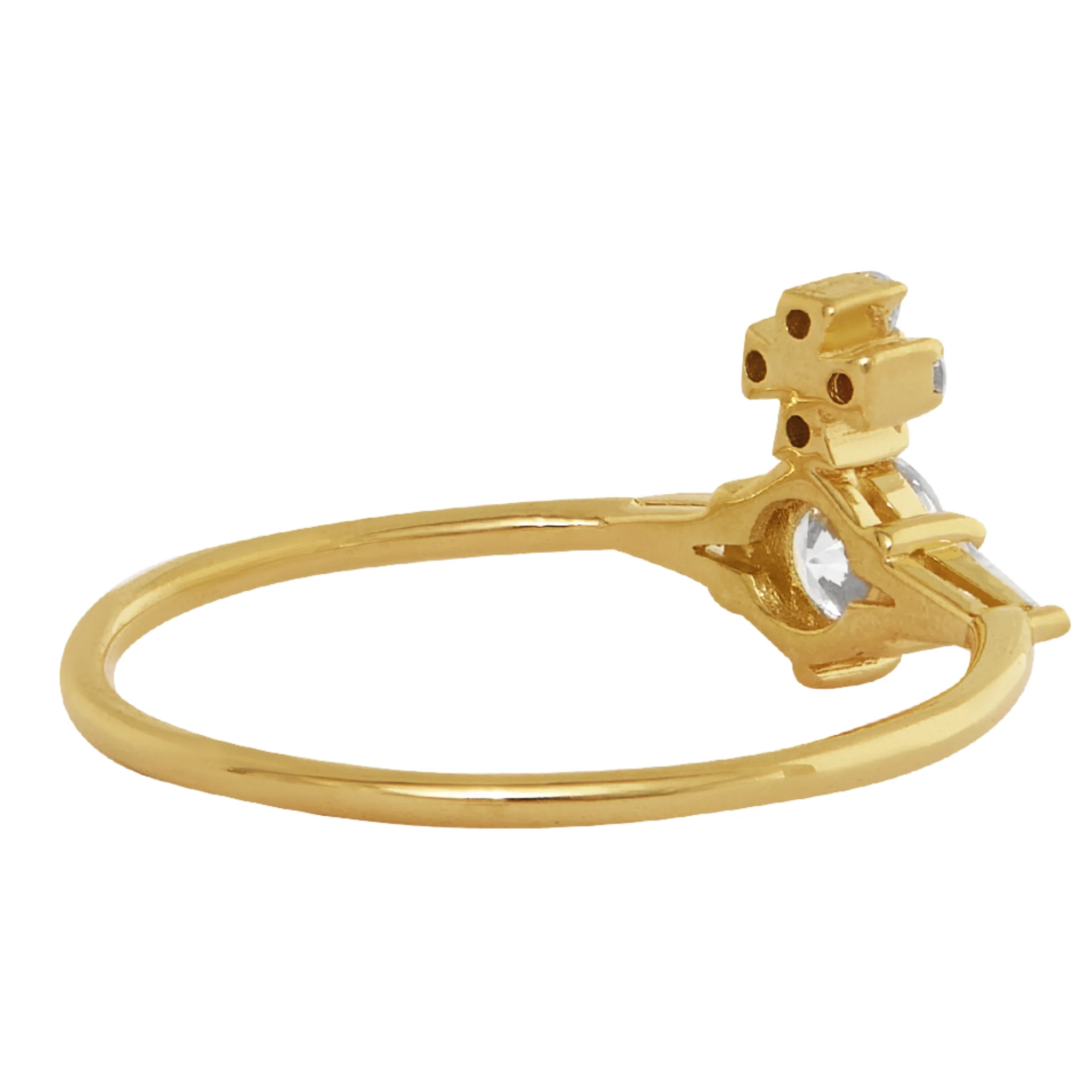 Vivienne Westwood Gold/White CZ Ofelia Ring - Image 2