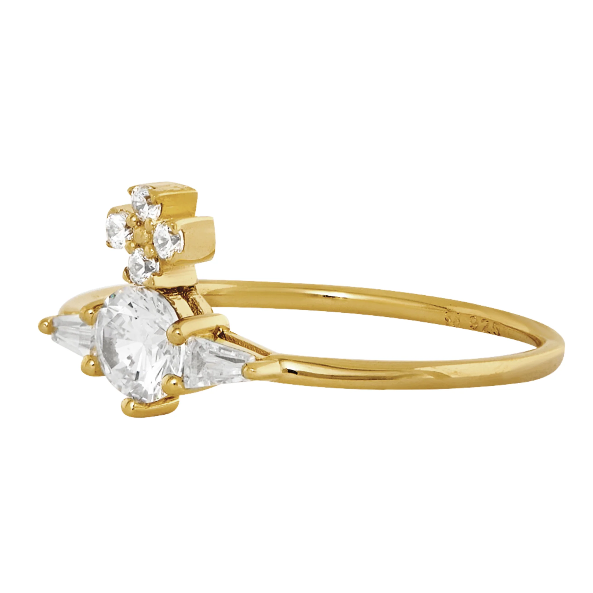 Vivienne Westwood Gold/White CZ Ofelia Ring - Image 3