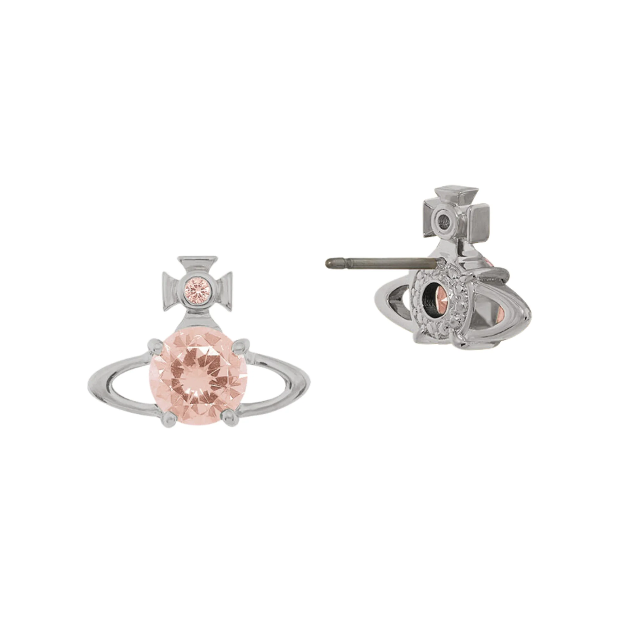 Vivienne Westwood Platinum/Champagne CZ Reina Earrings - Image 2