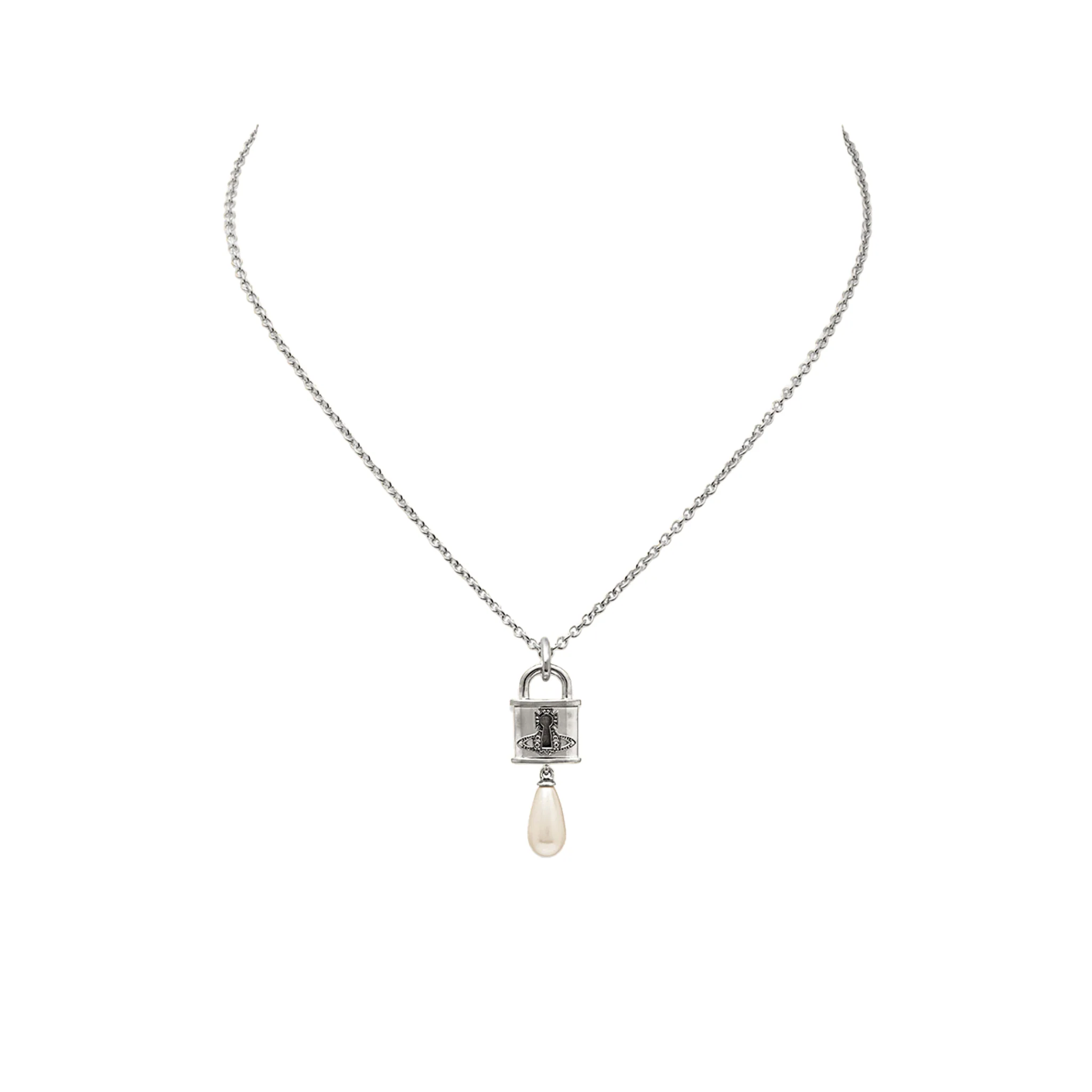 Vivienne Westwood Platinum/Creamrose Pearl Celestia Small Pendant Necklace - Image 2