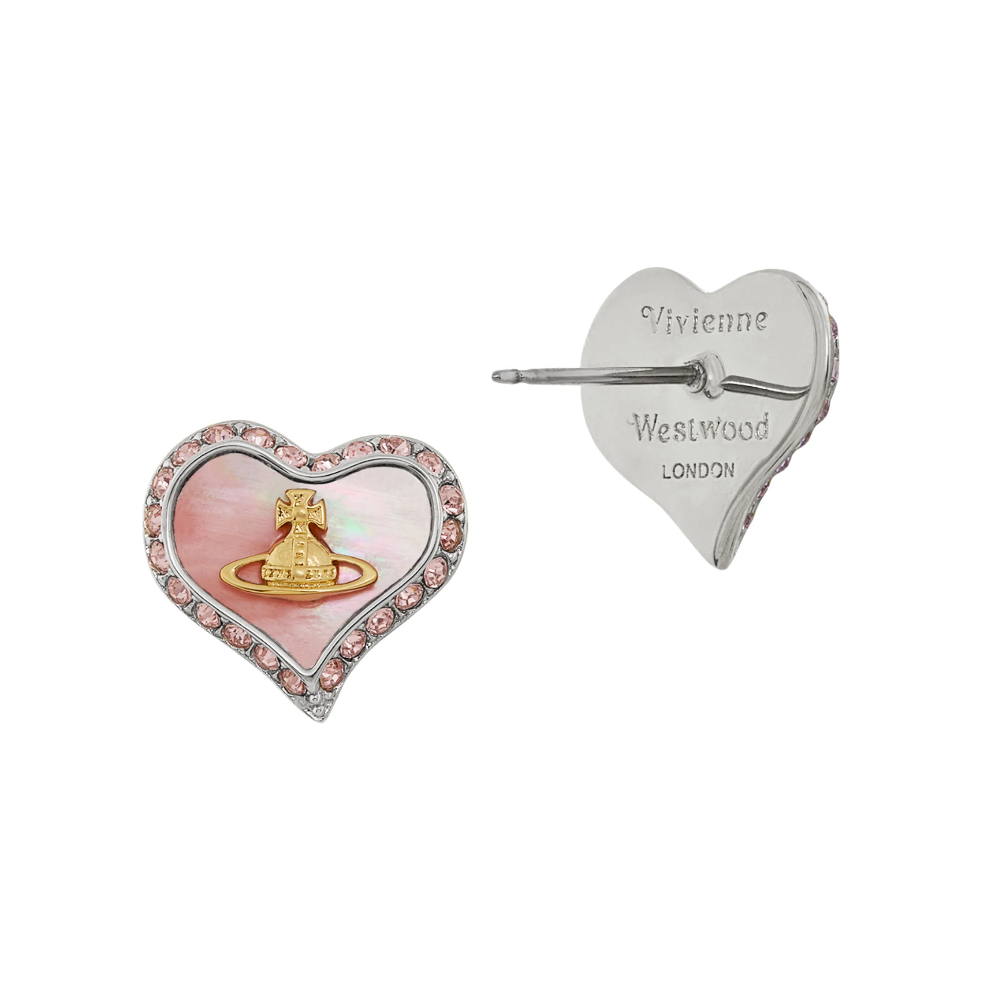 Vivienne Westwood Platinum/Gold/Coral Petra Earrings - Image 2