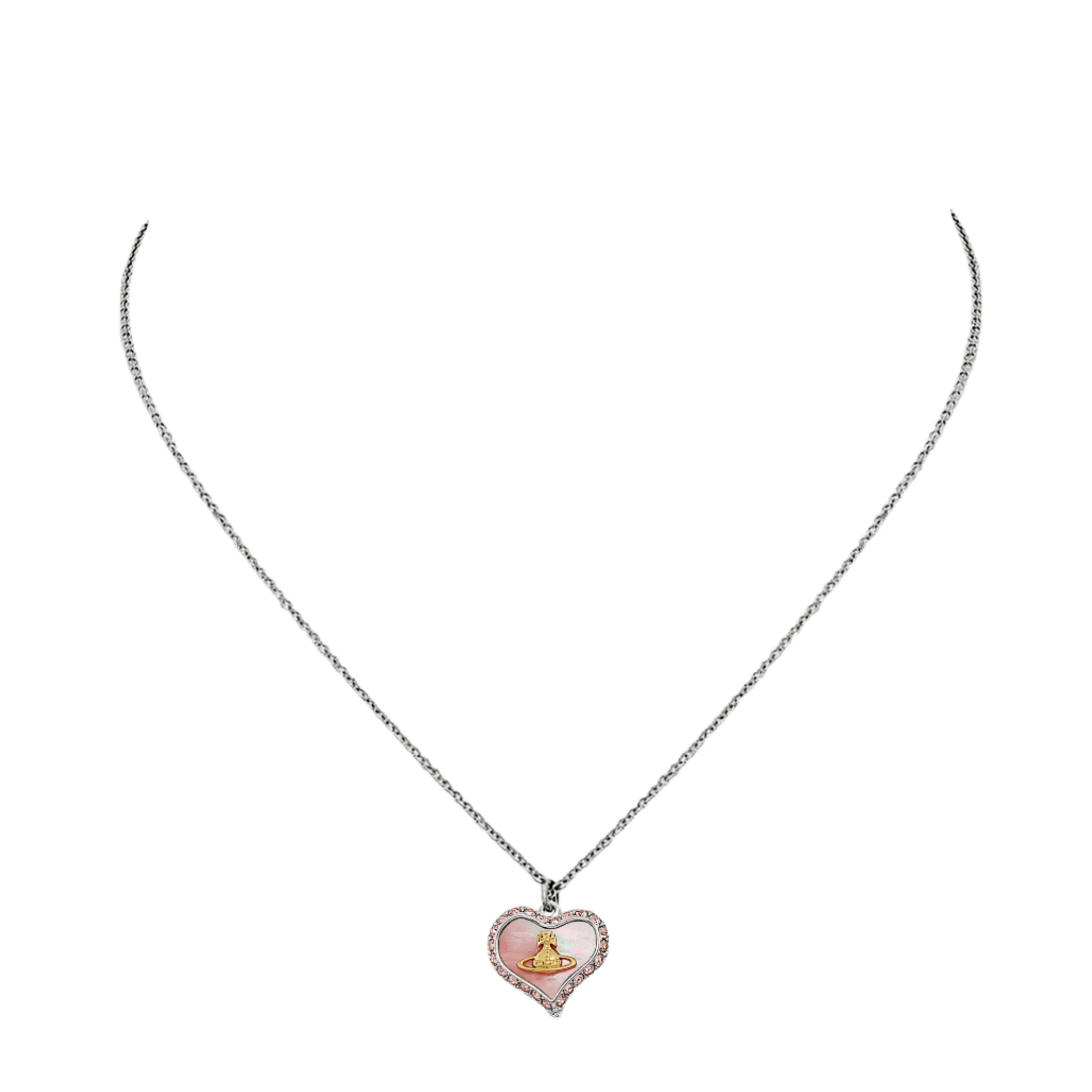 Vivienne Westwood Platinum/Gold/Coral Petra Pendant Necklace - Image 2