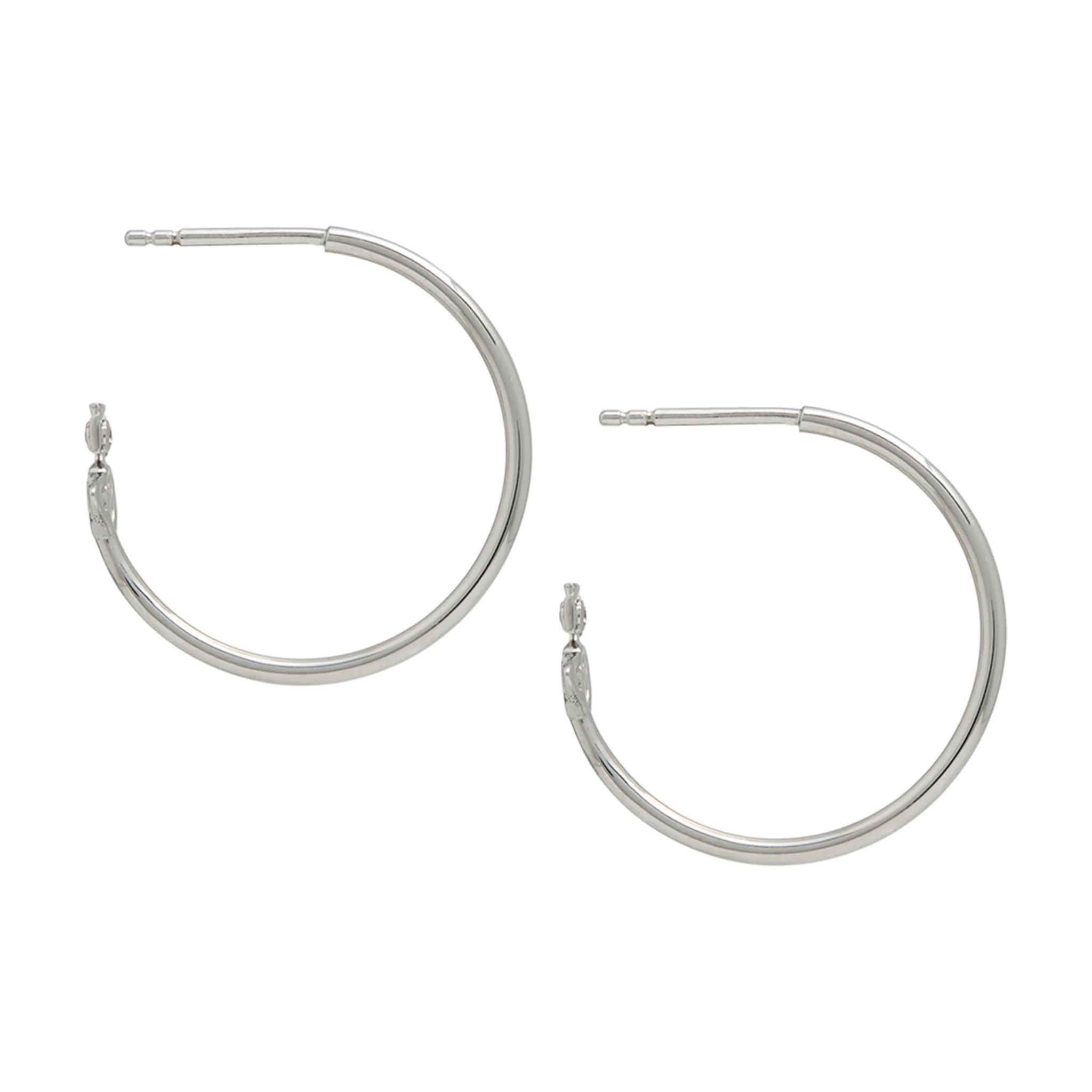 Vivienne Westwood Platinum/Lavender CZ Heather Hoop Earrings - Image 2