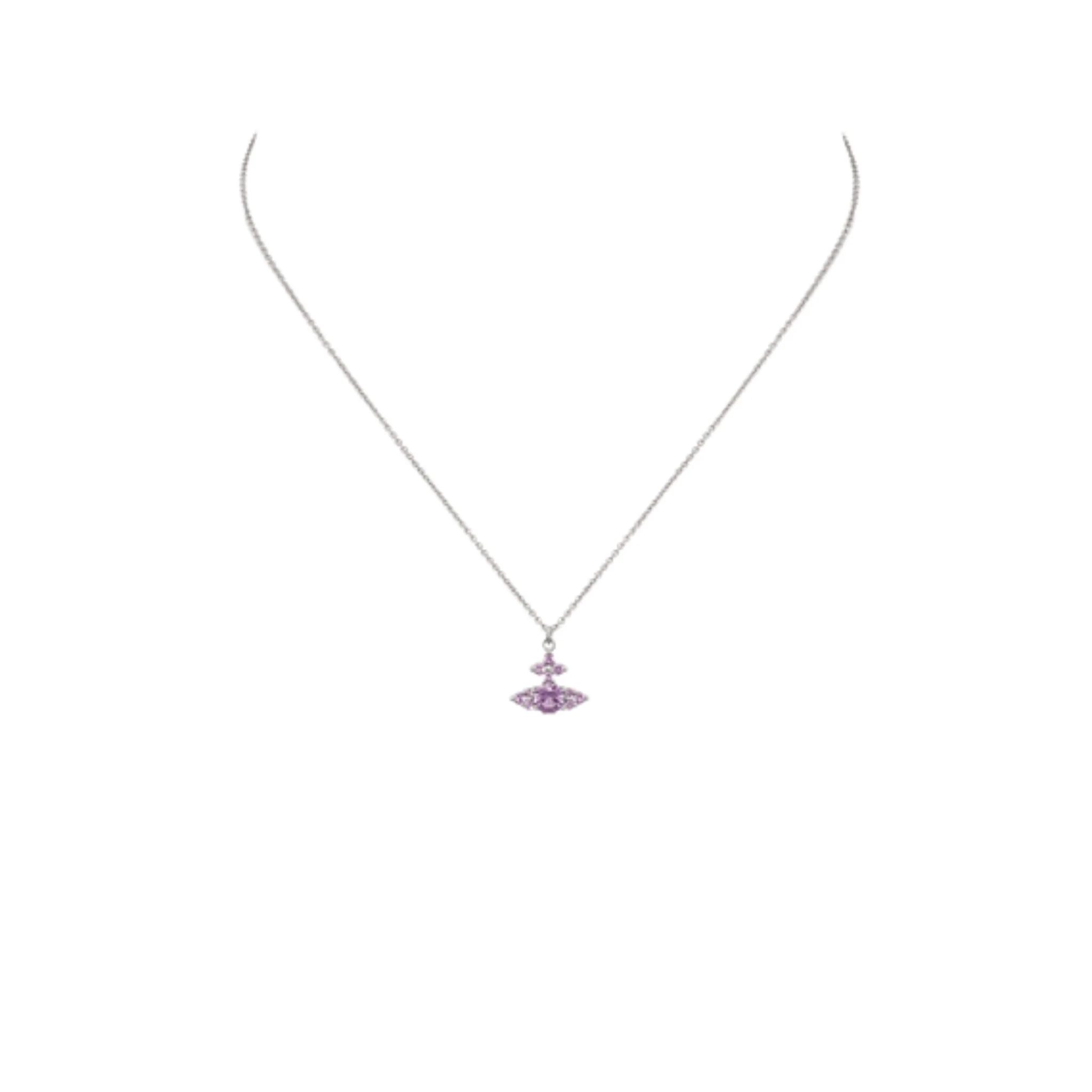 Vivienne Westwood Platinum/Lavender Feodorita Pendant Necklace - Image 2